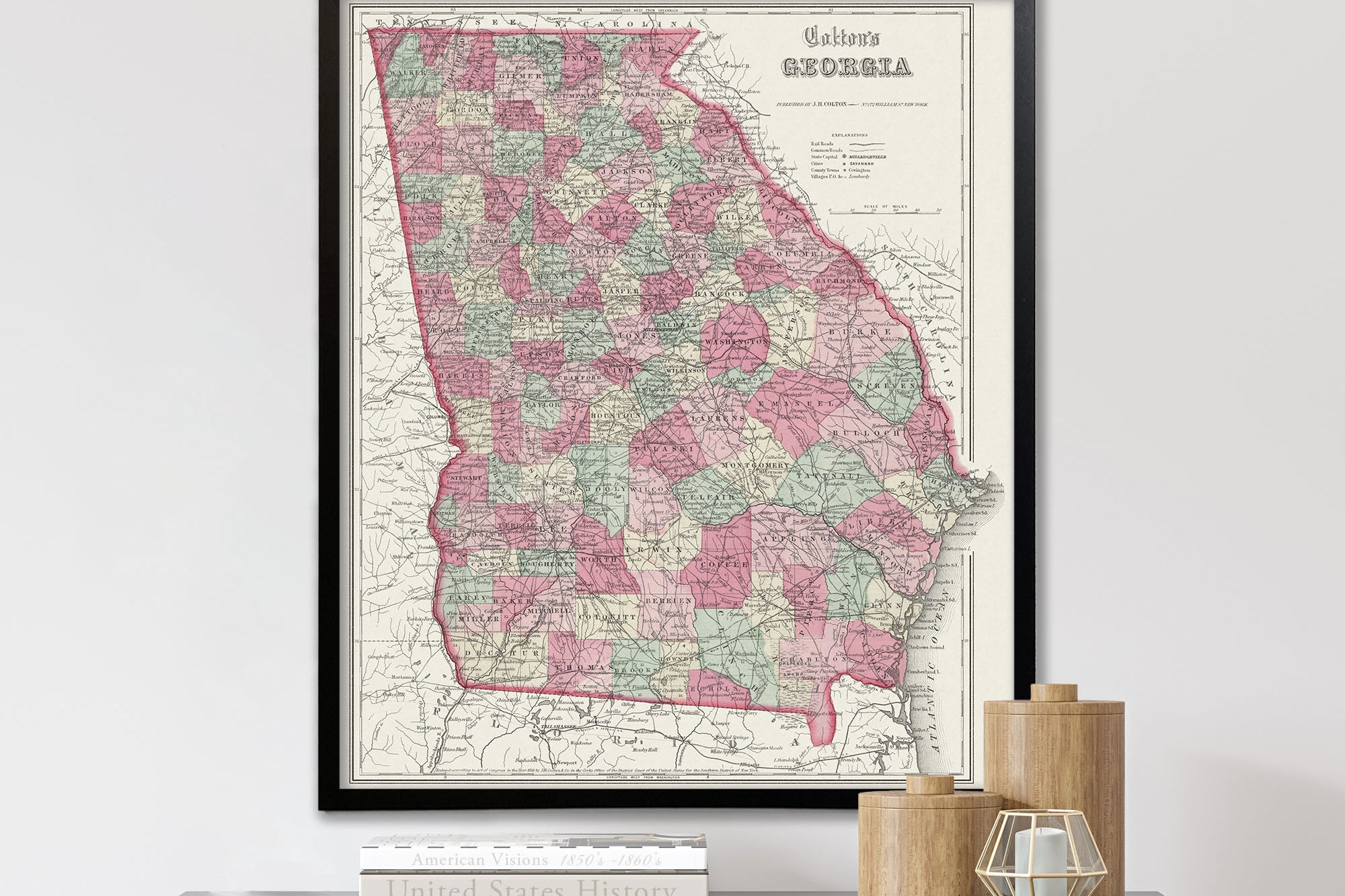Antique State Map of Georgia