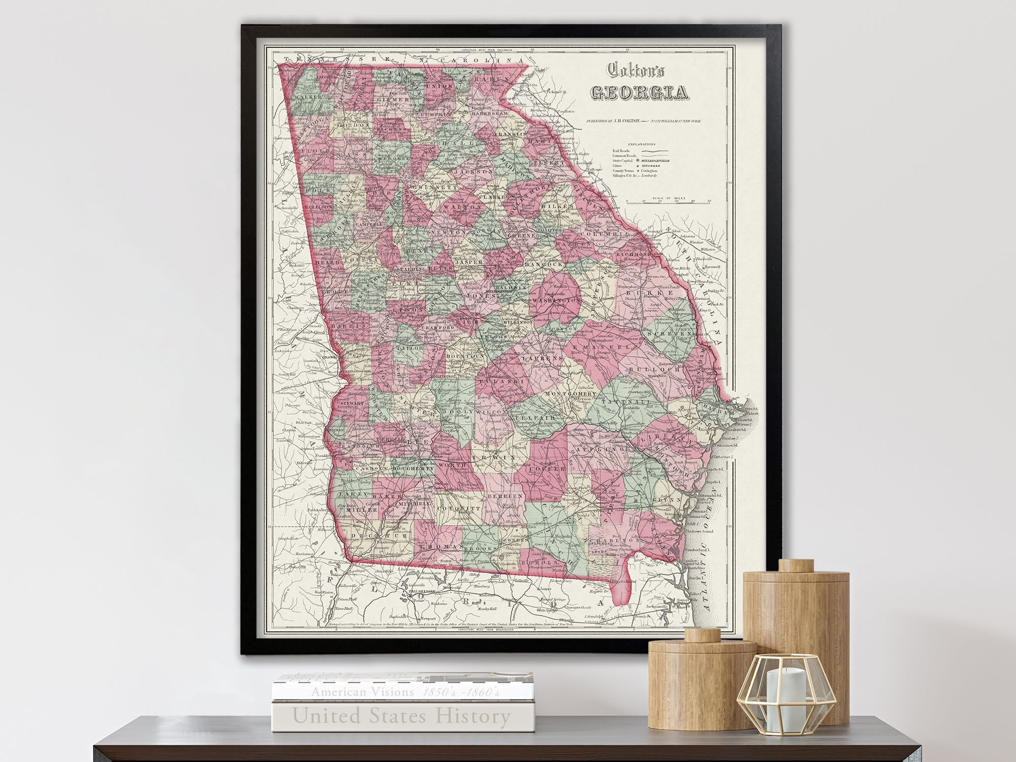 Antique State Map of Georgia