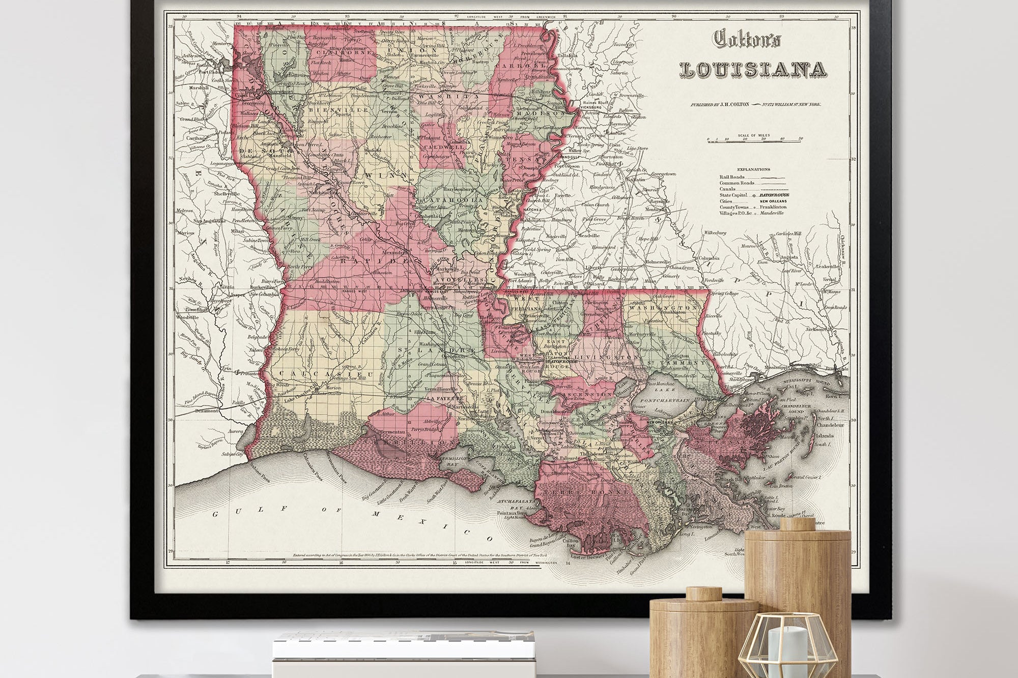 Antique Louisiana Map