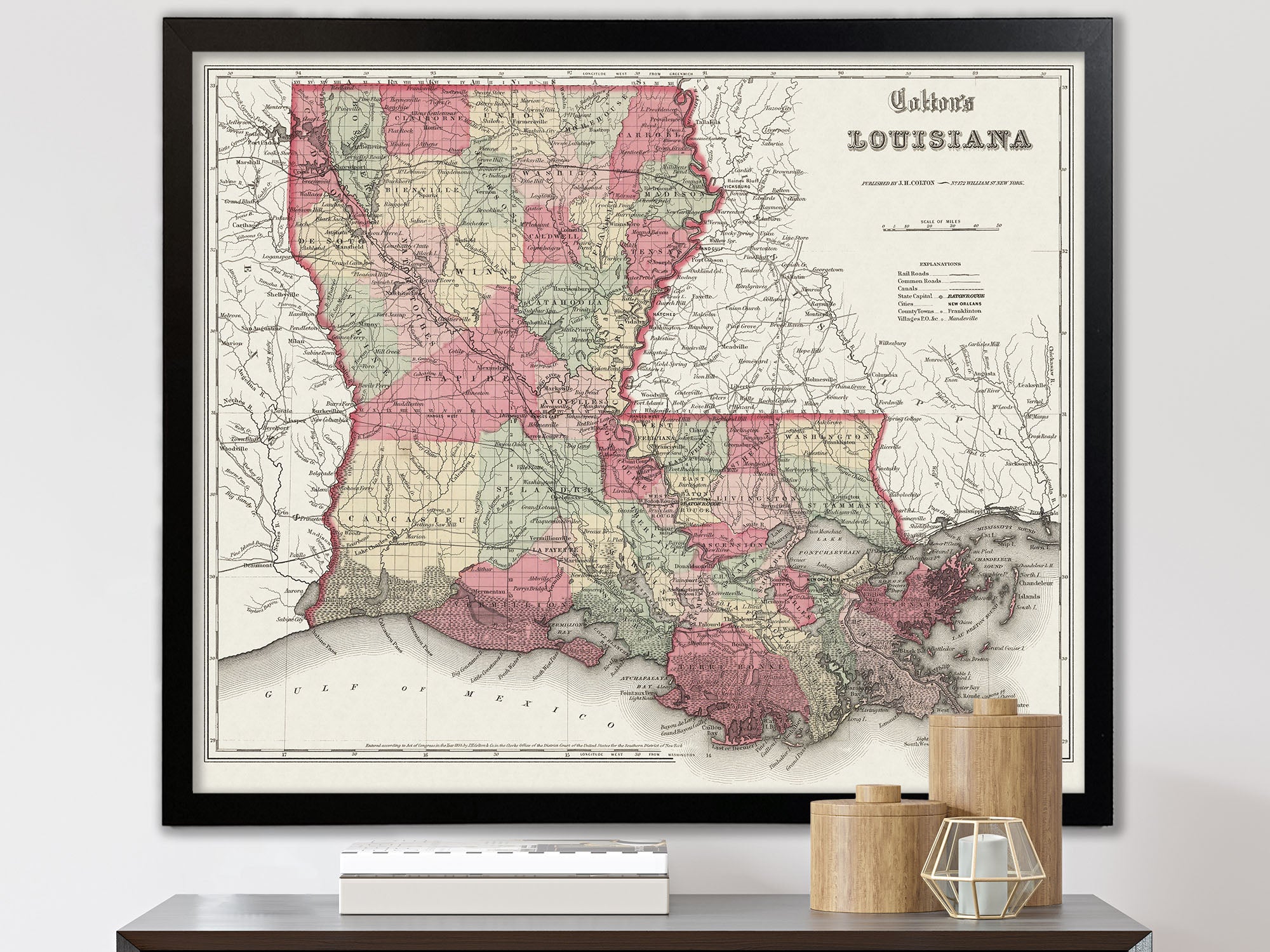 Antique Louisiana Map