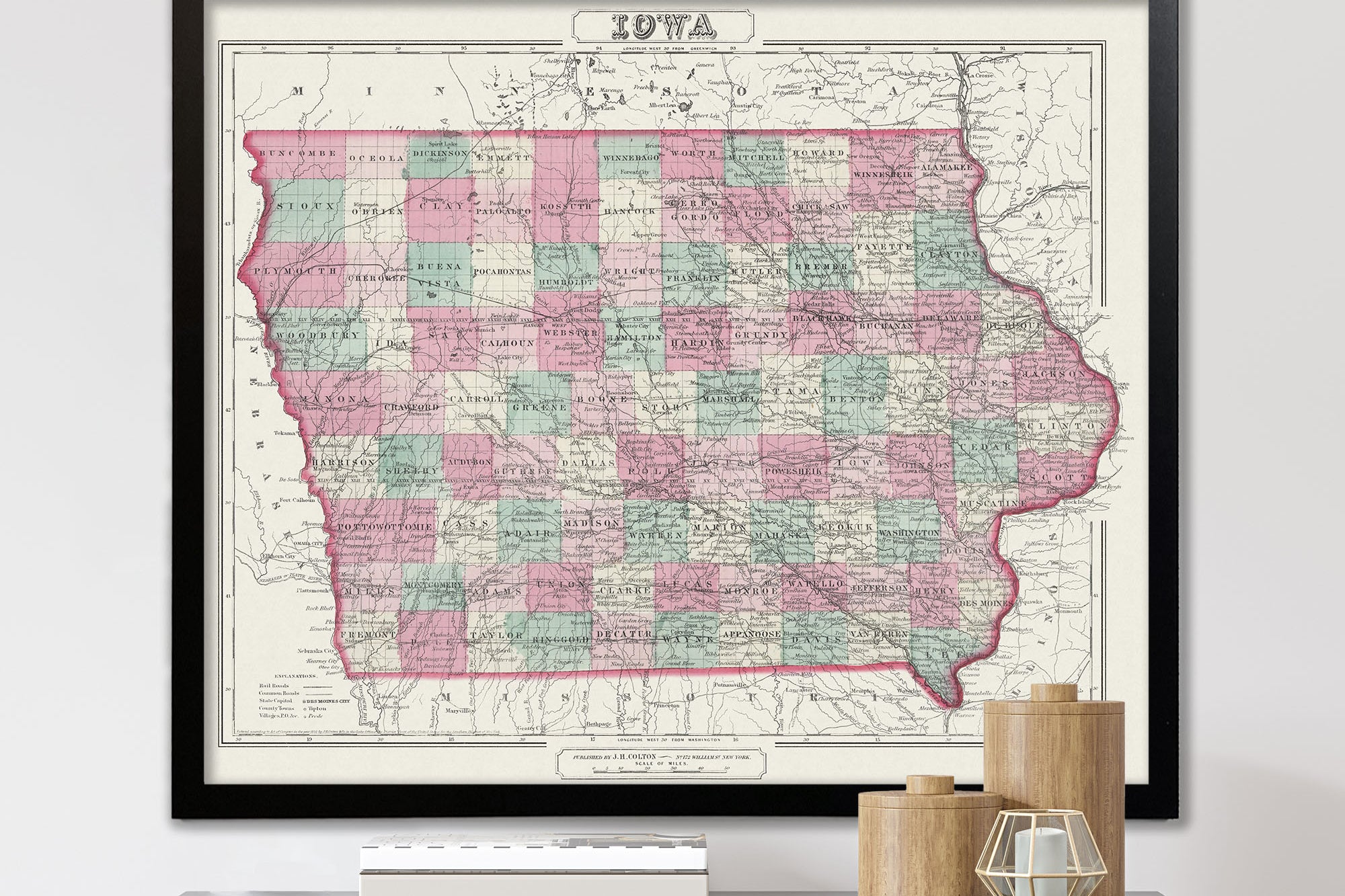Antique Iowa Map