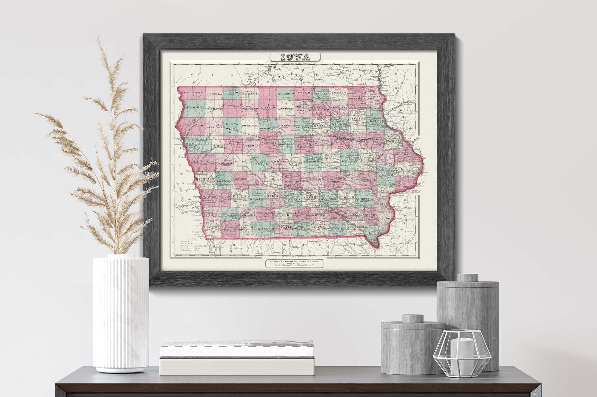 Antique Iowa Map