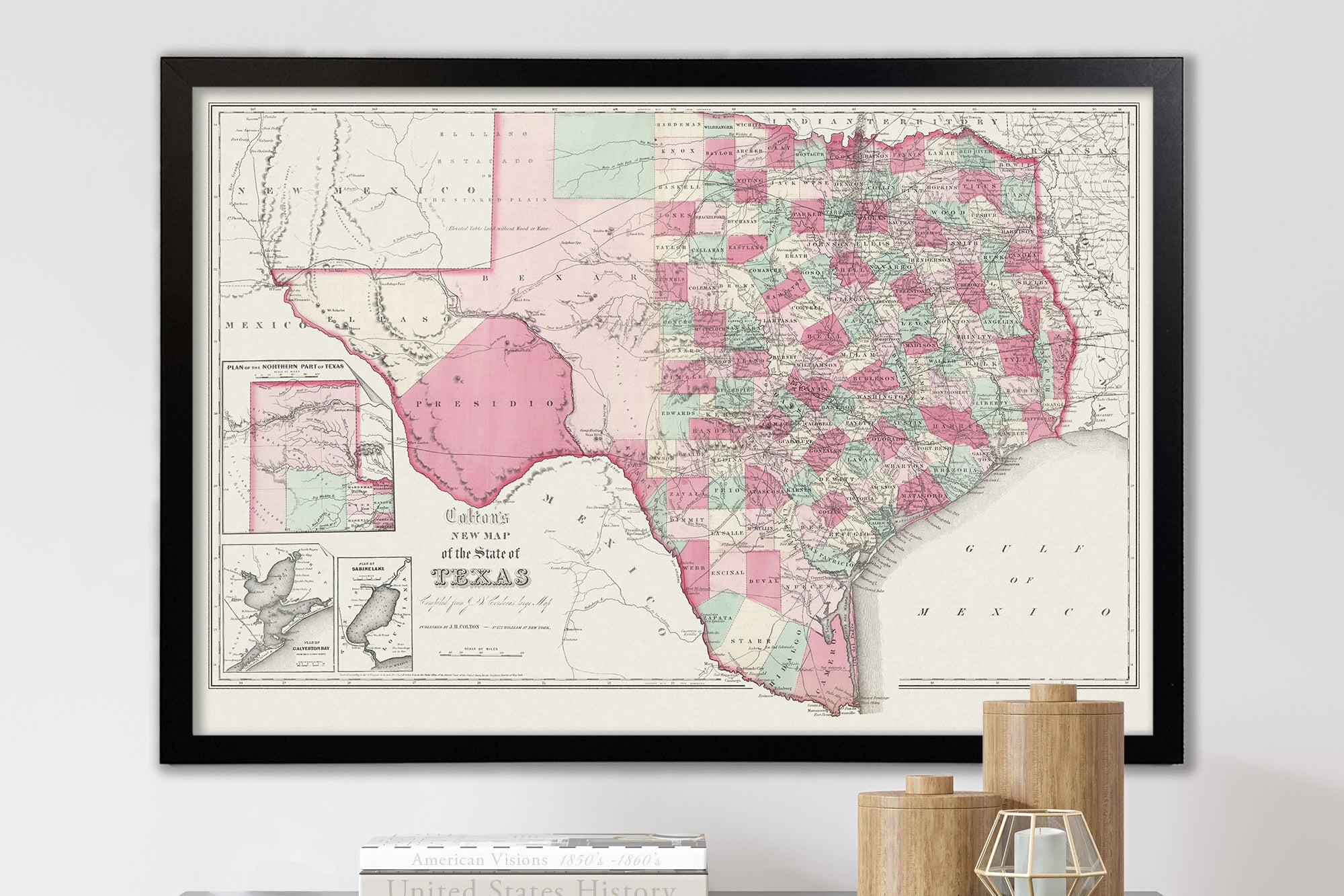 vintage texas map gift