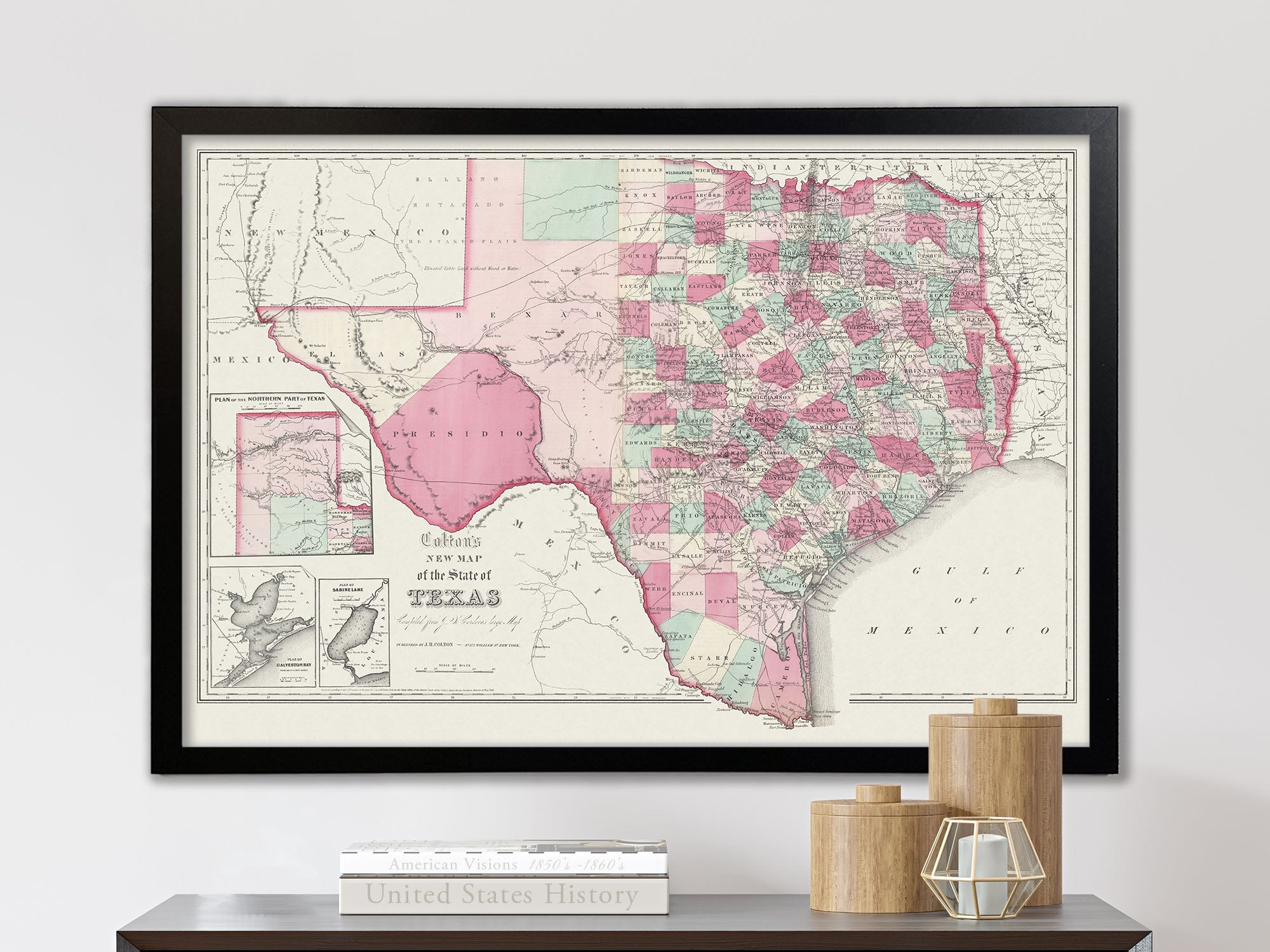 vintage texas map gift