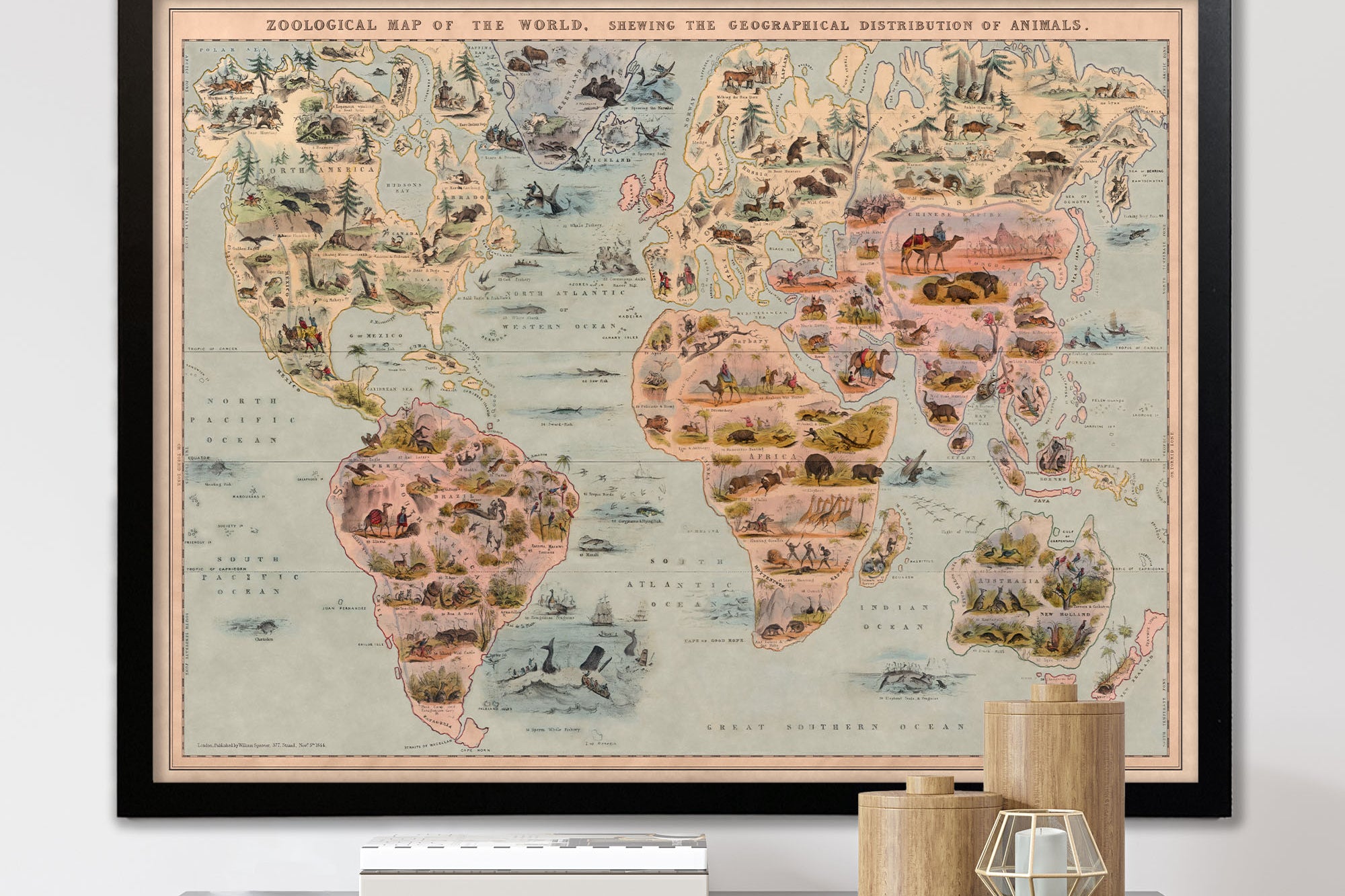 historic zoo map of the world