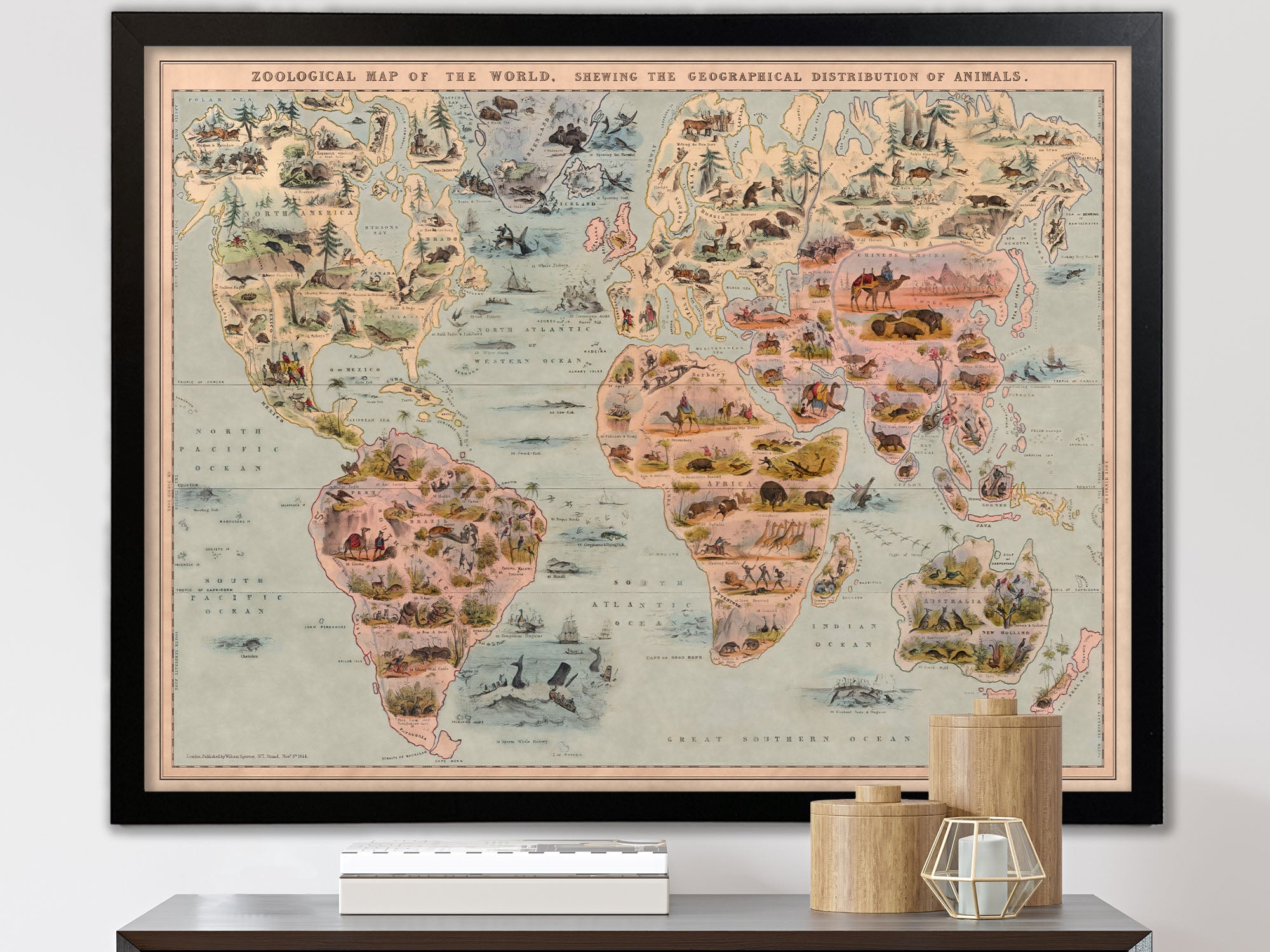 historic zoo map of the world