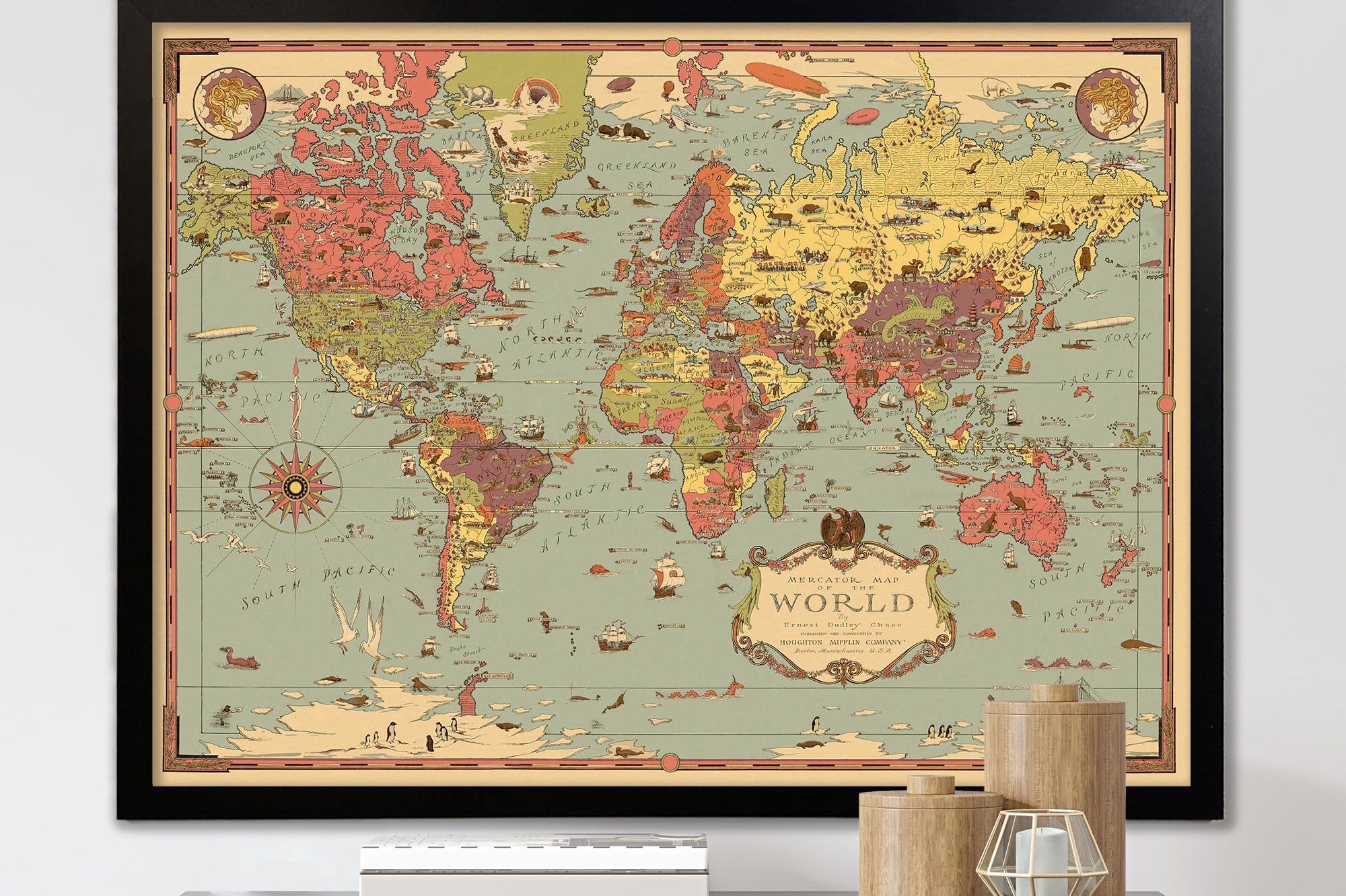 vintage world map