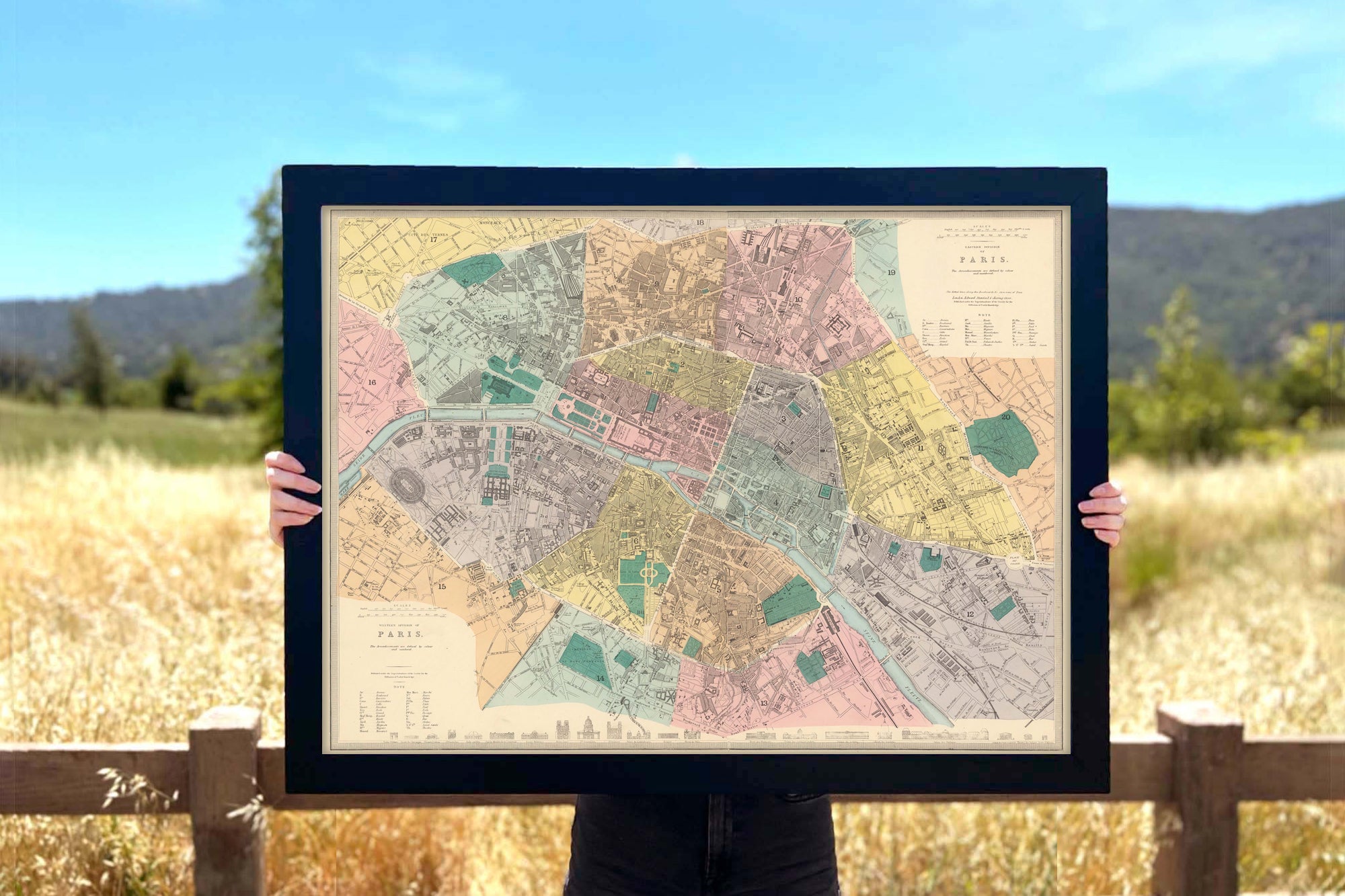 old map of paris france