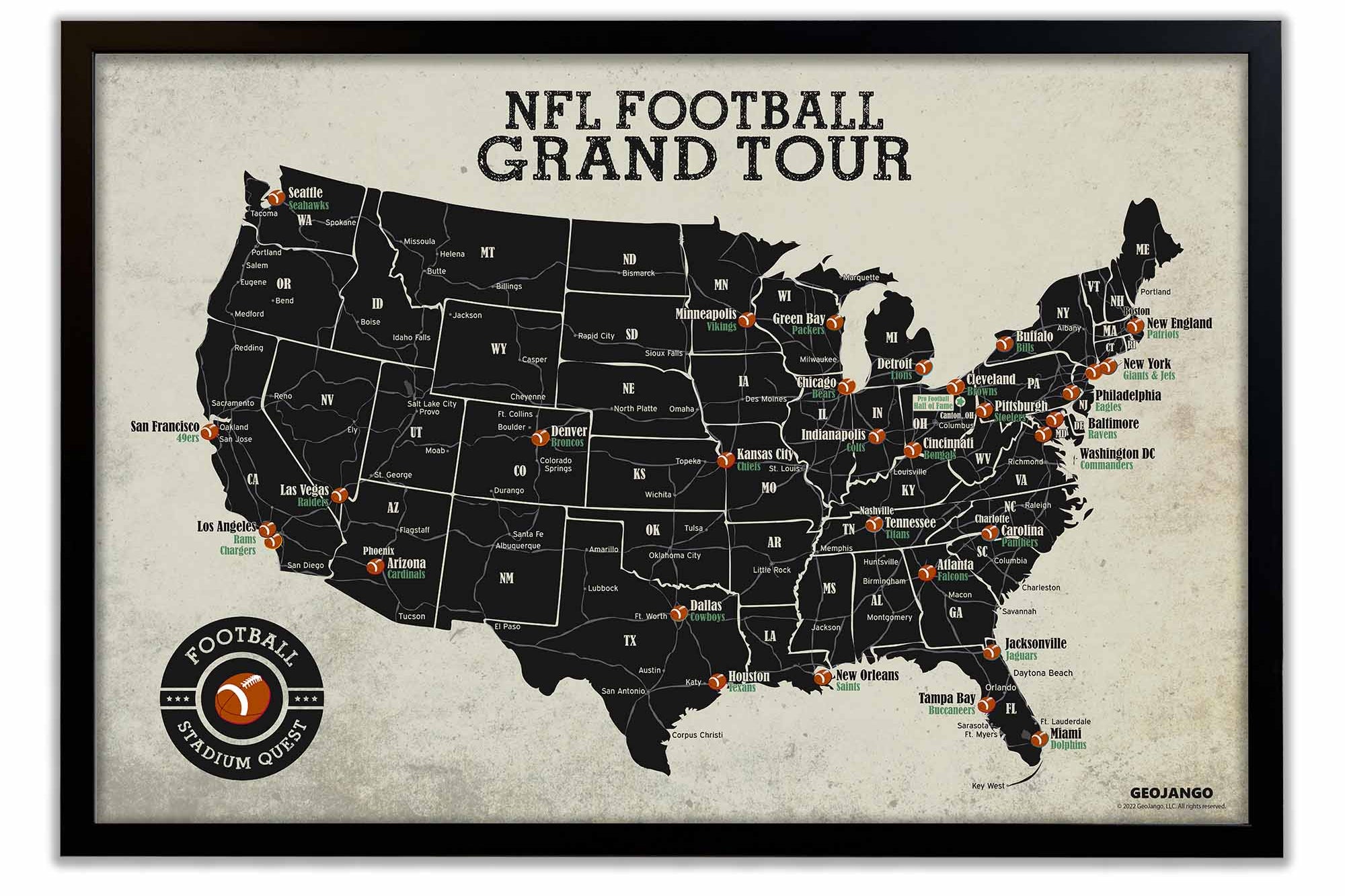 NFL Teams Map