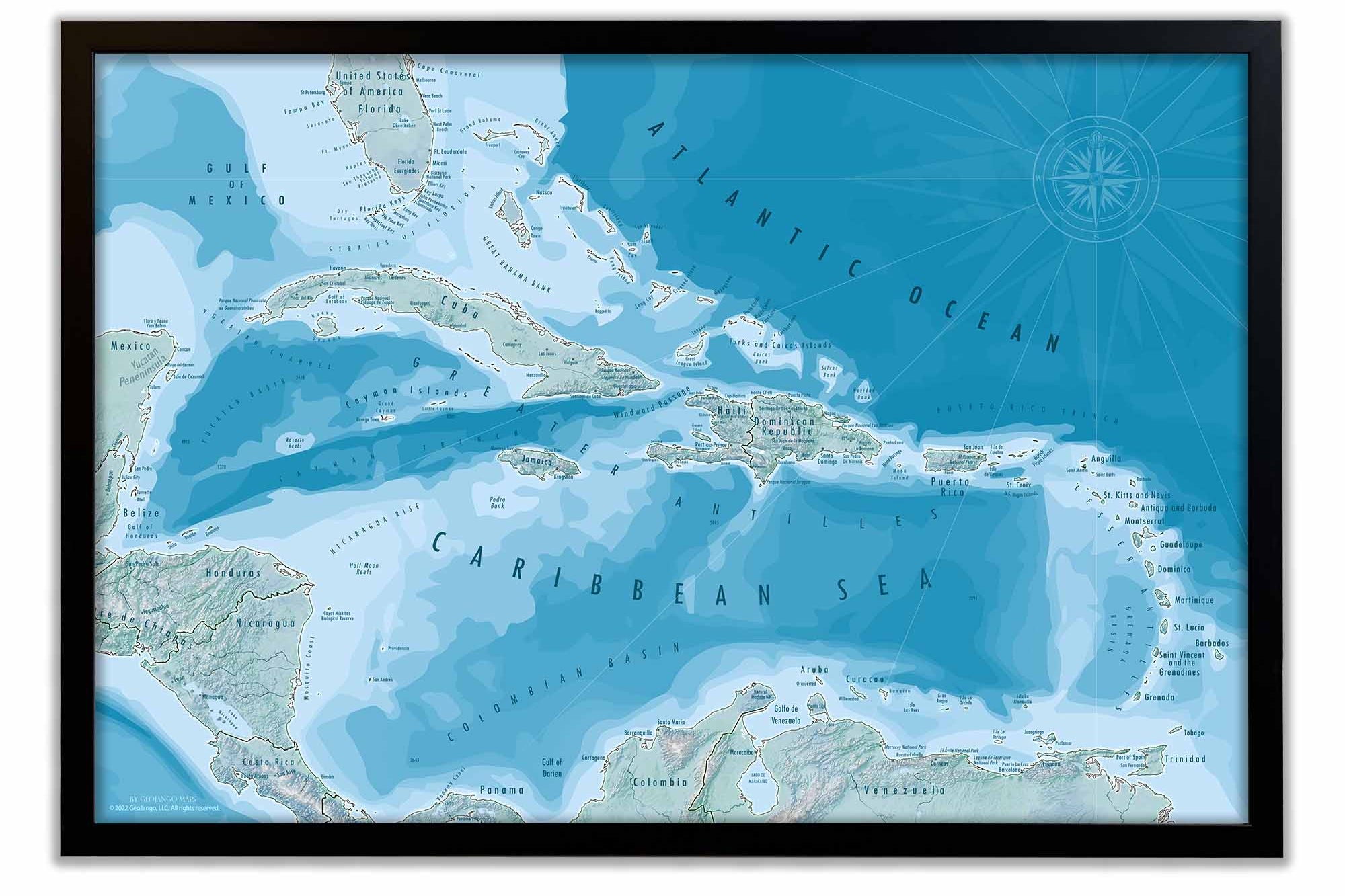 List of caribbean islands map
