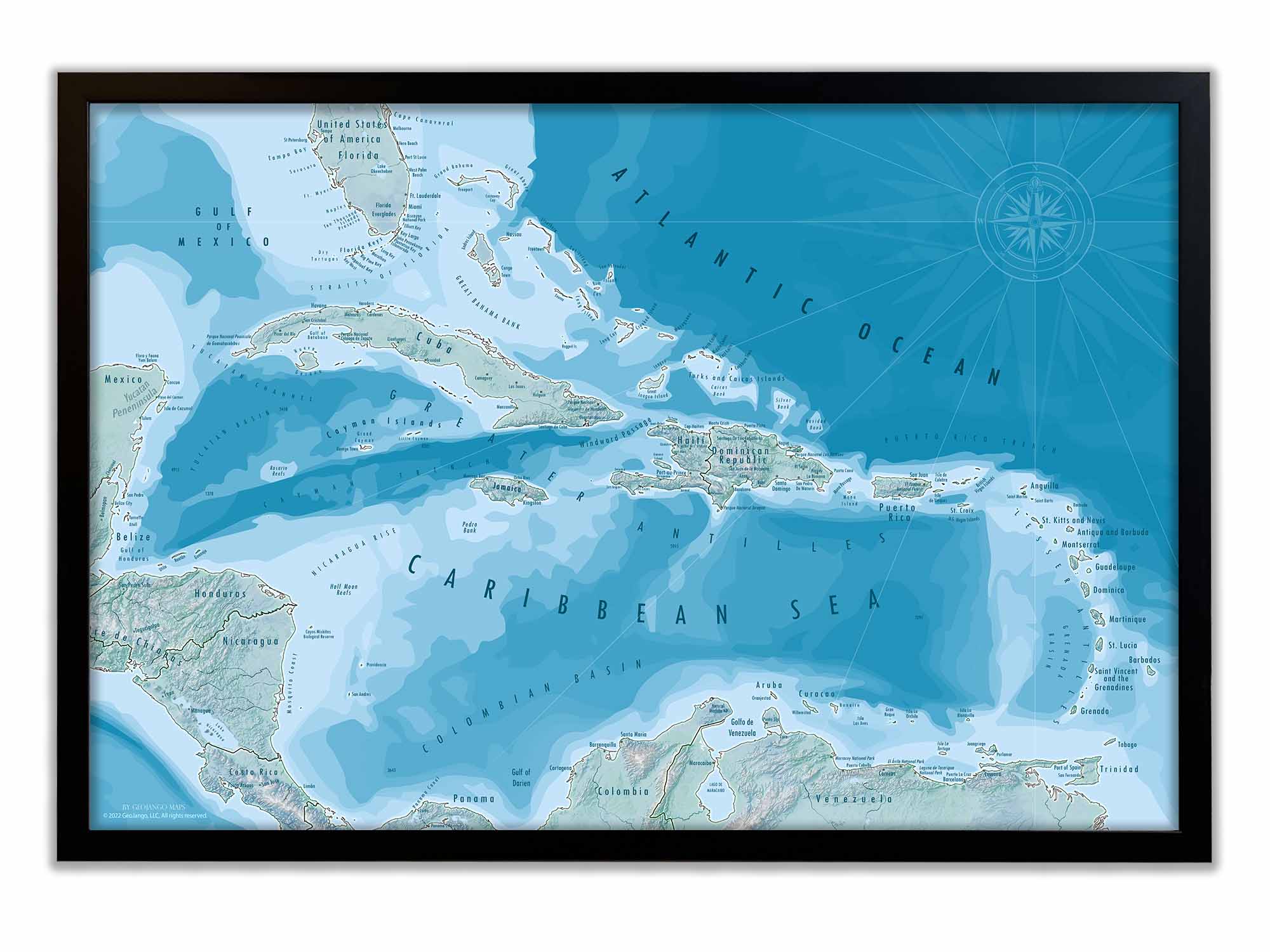 List of caribbean islands map