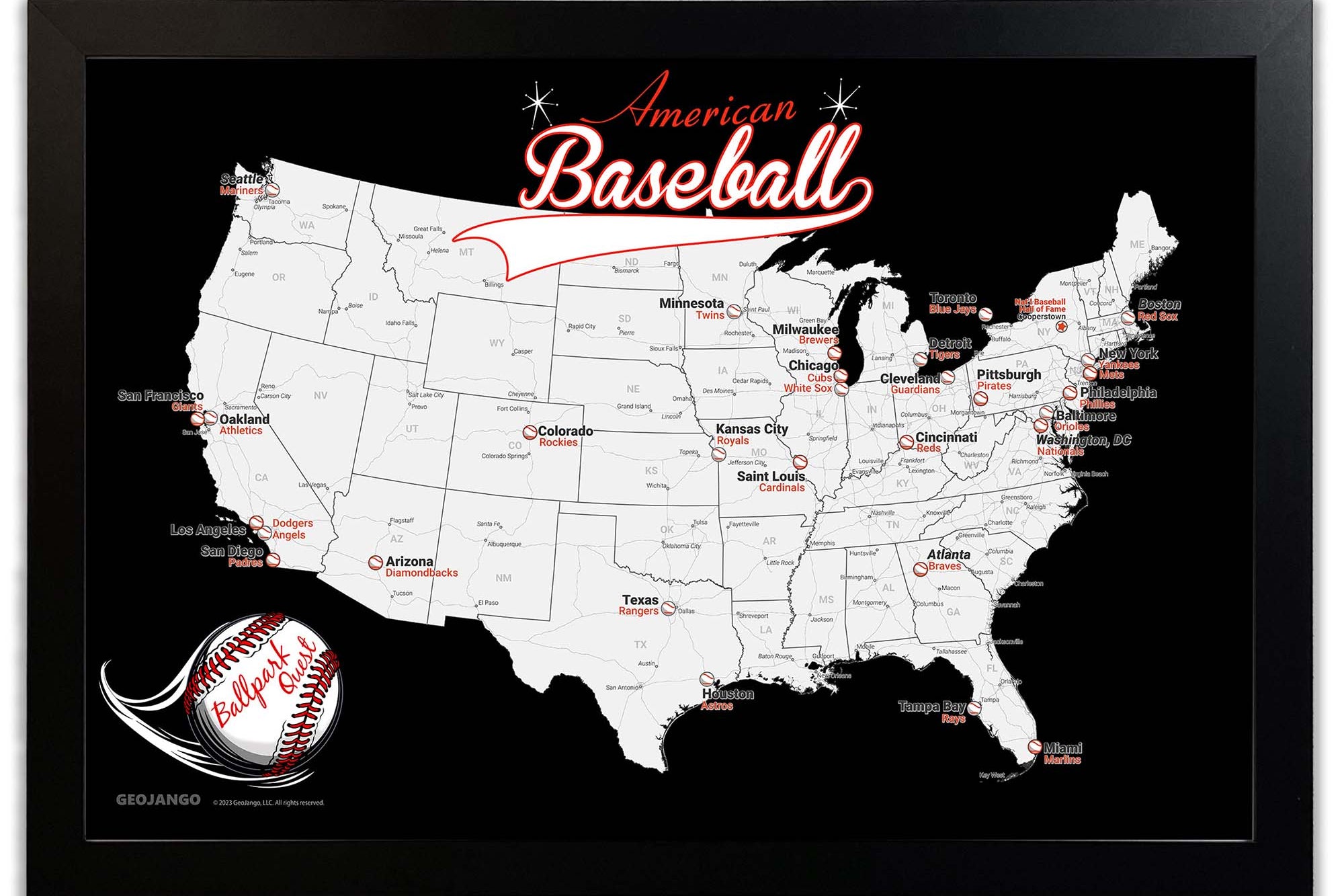 Black Baseball teams map