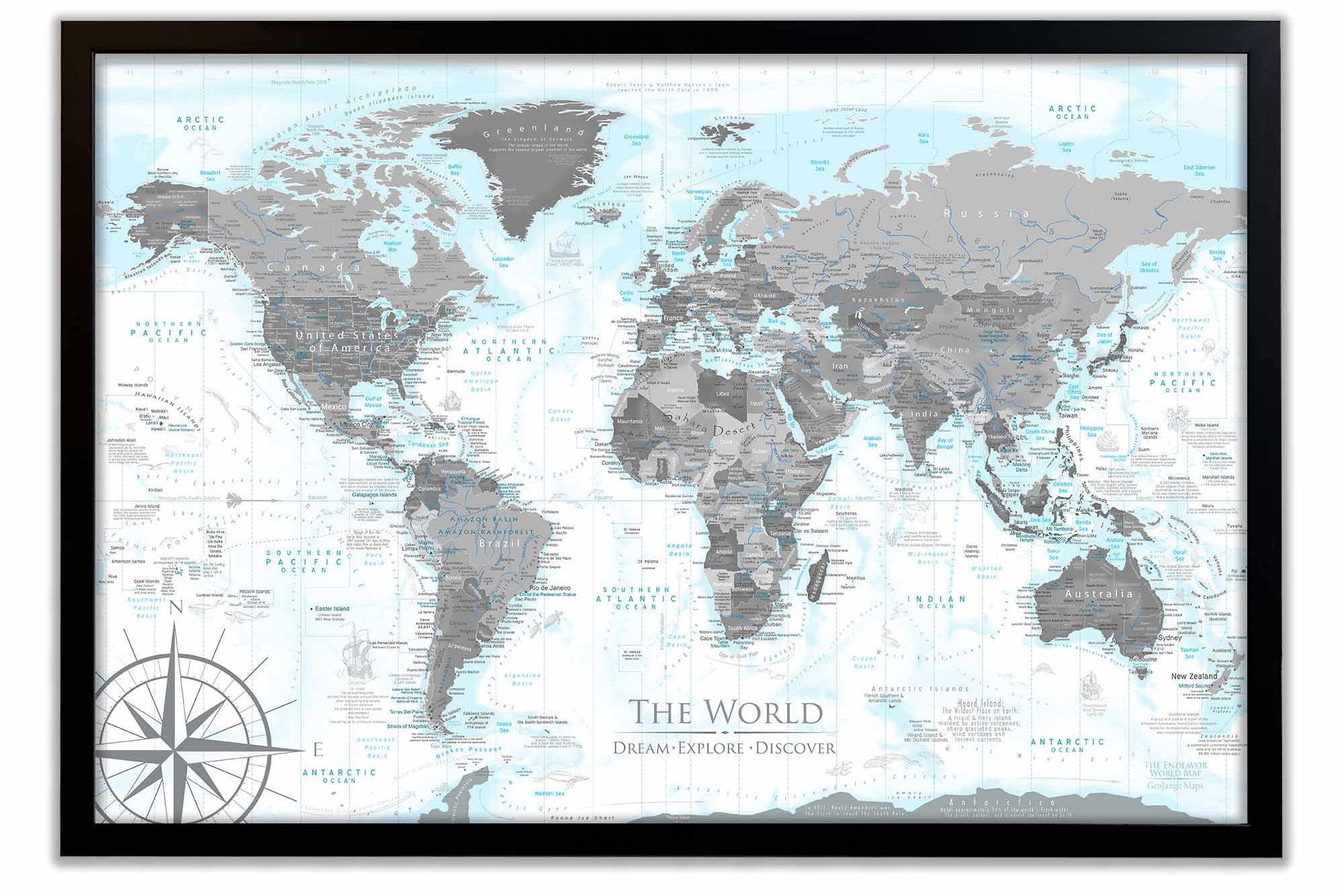 world map pin board