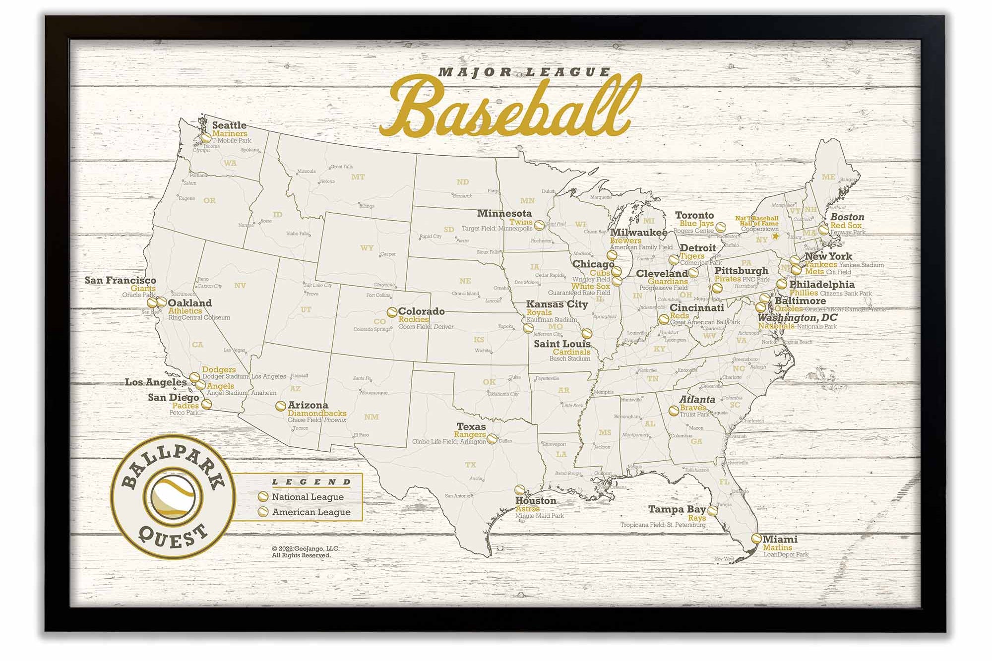 Baseball Stadium Map of Teams