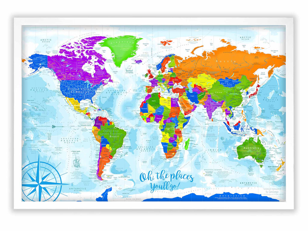 world Map for kids with labeled countries