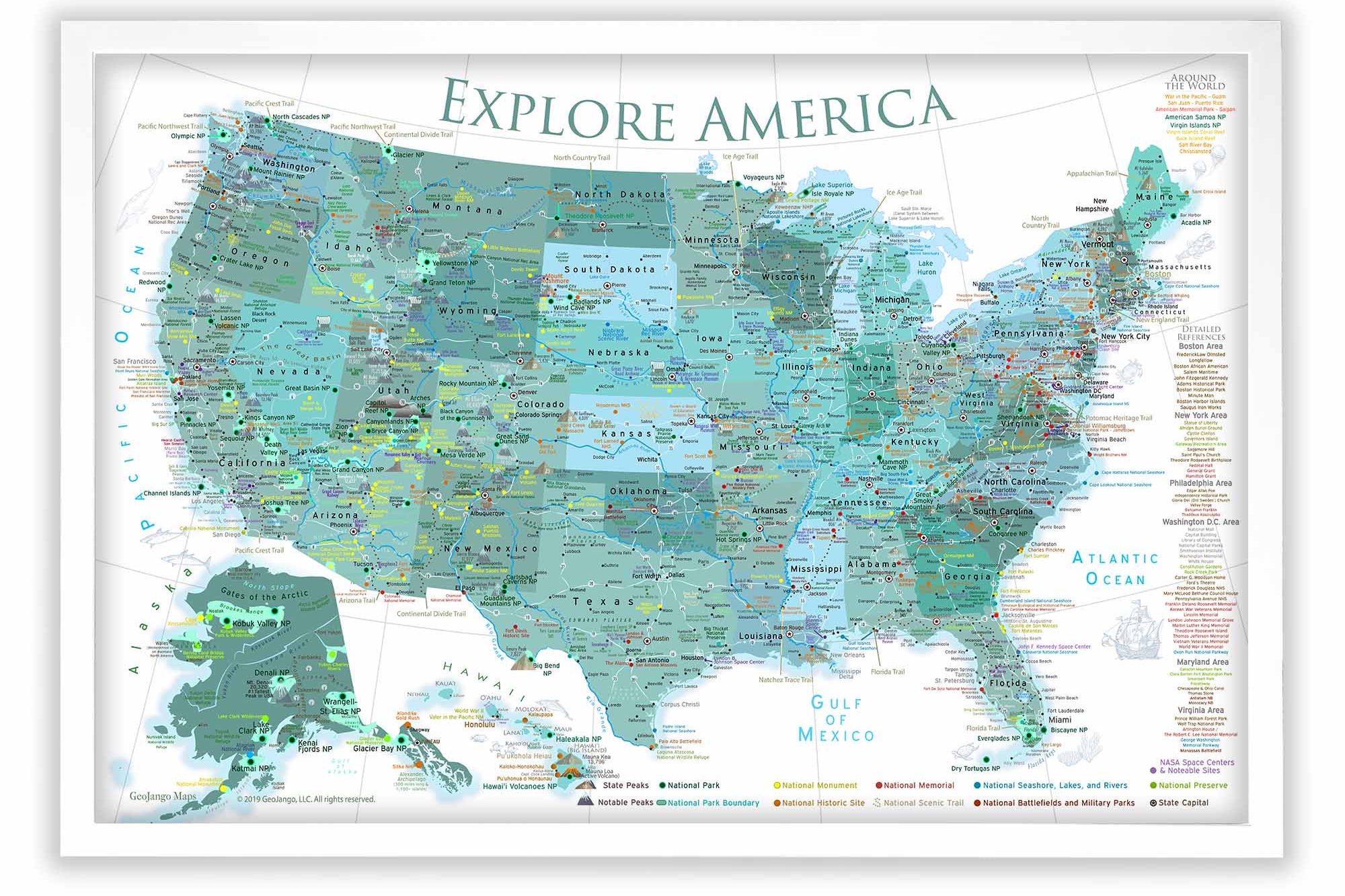 map of the united states green