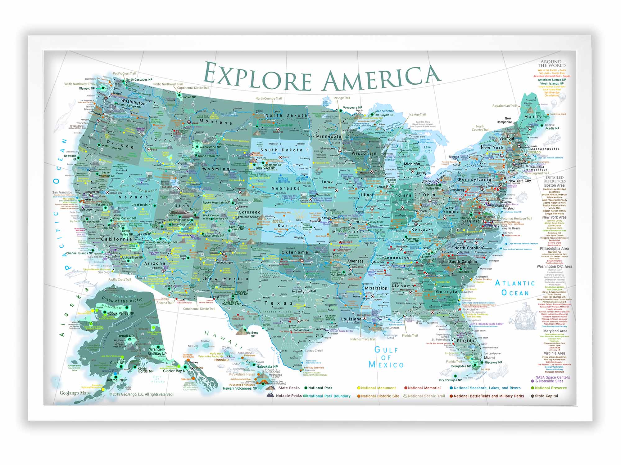 map of the united states green