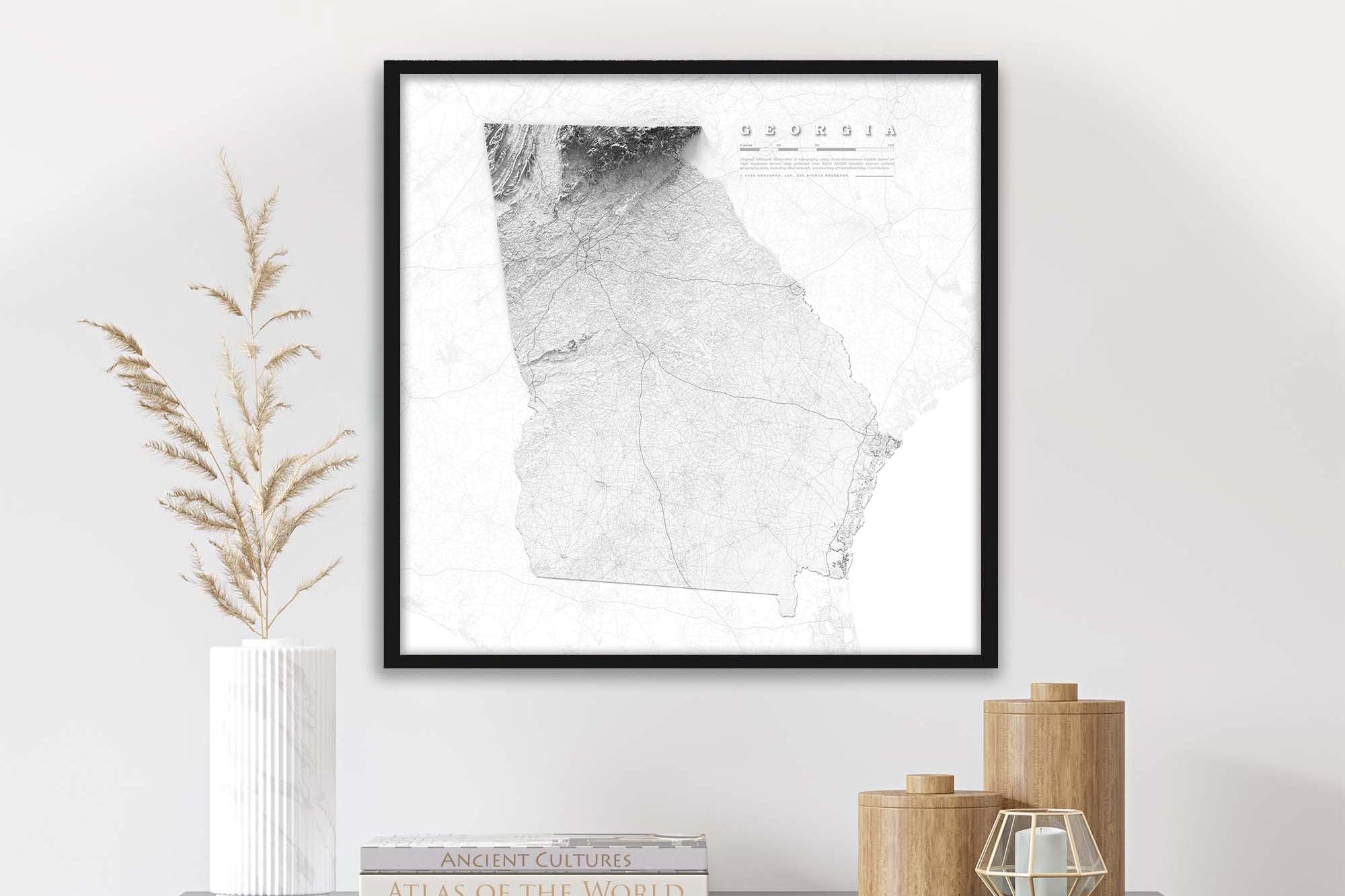 Georgia topo wall map