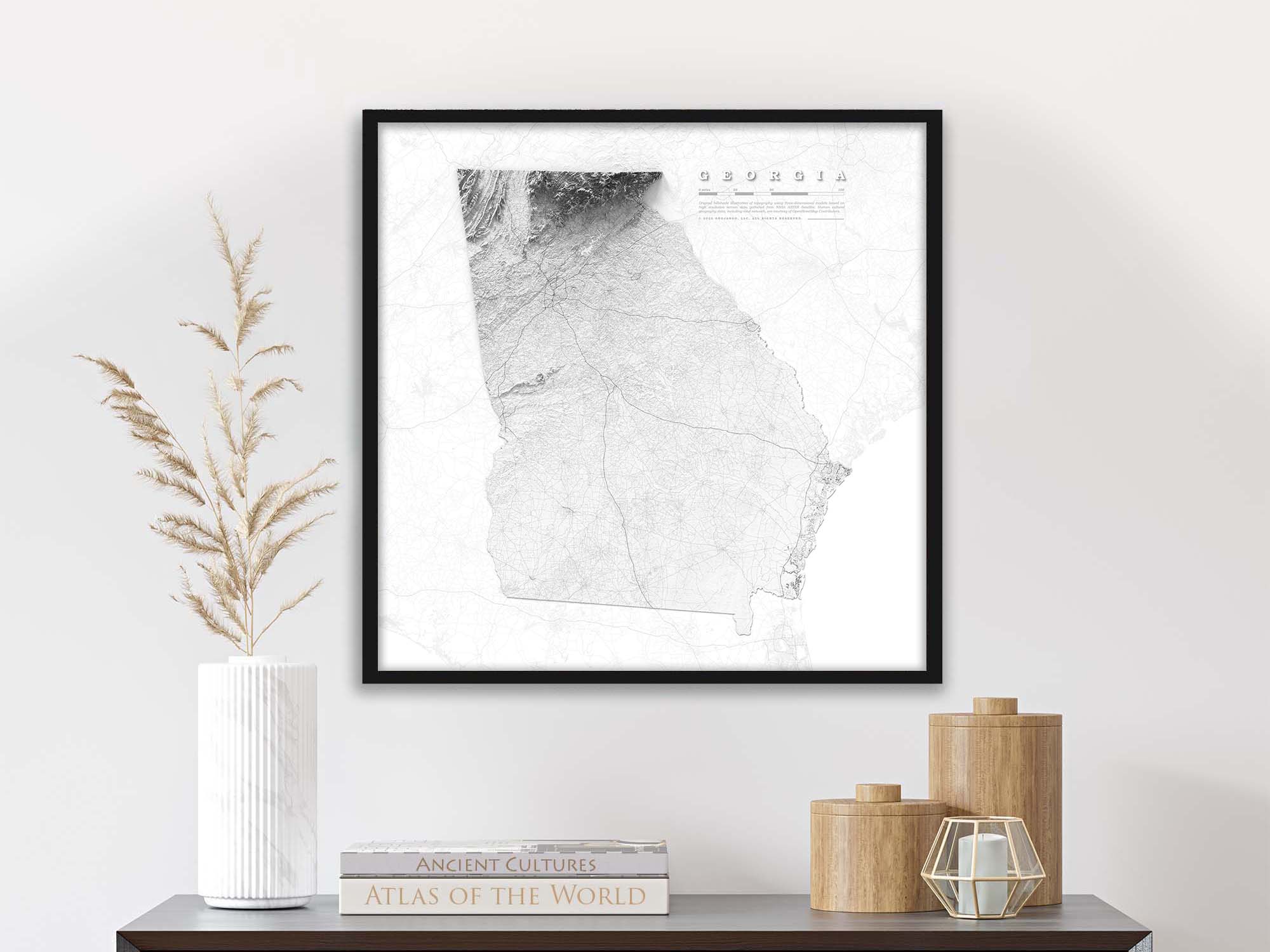 Georgia topo wall map