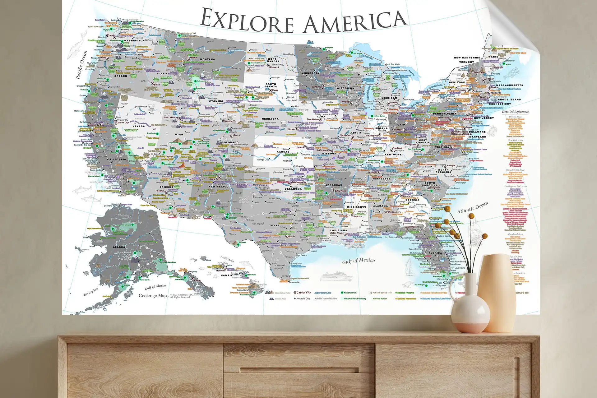 laminated map of the us