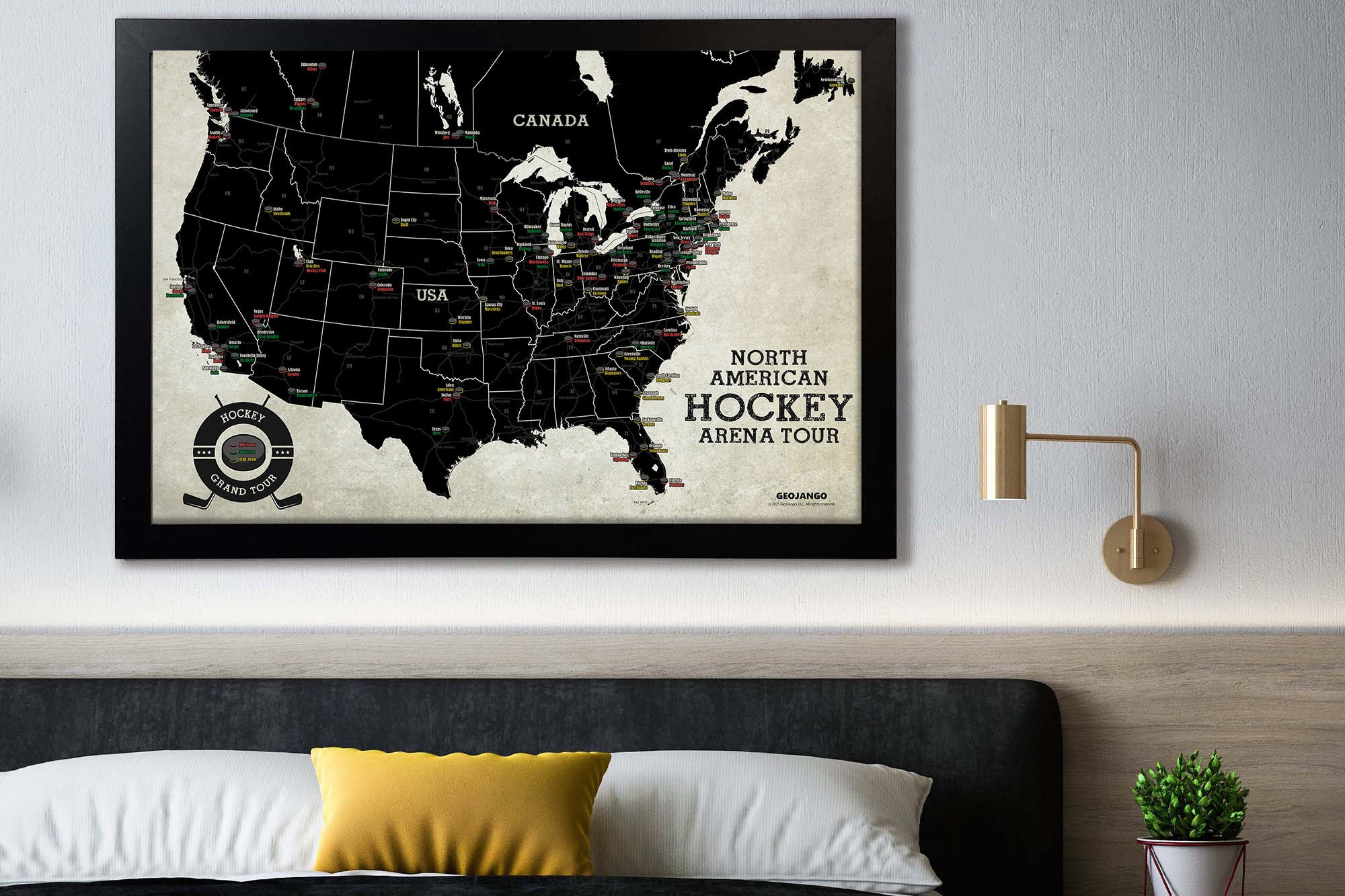 NHL AHL ECHL Hockey Teams Map
