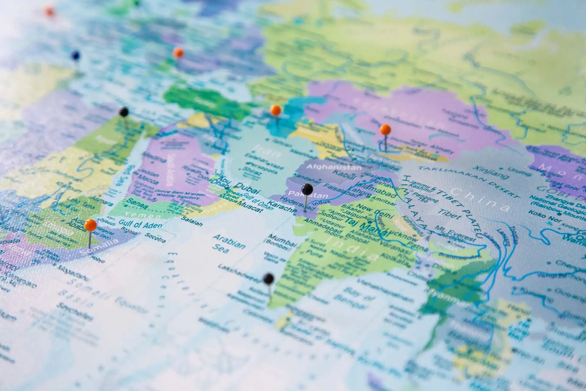 canvas world map with pins