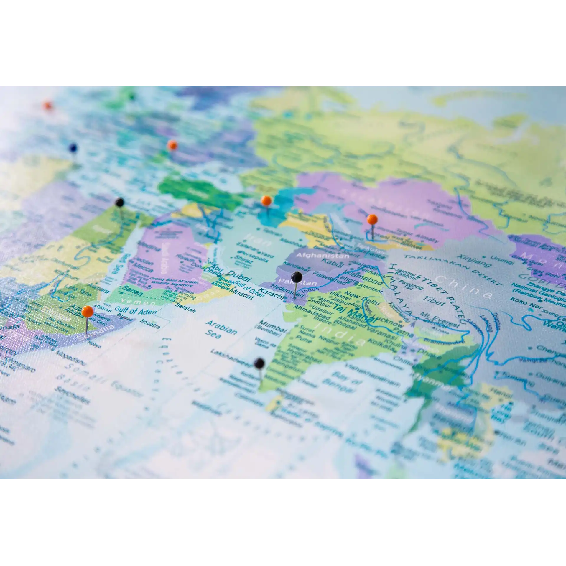 canvas world map with pins