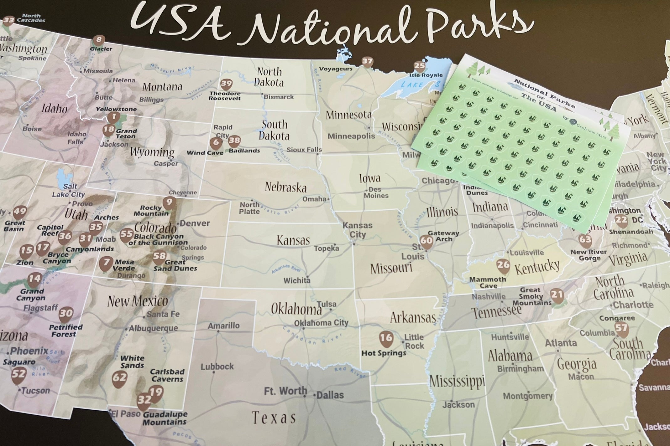 National Parks Scratch Off Map