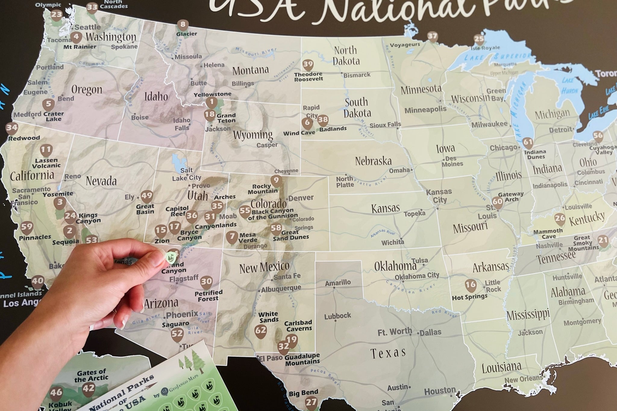 63 National Parks Sticker Map