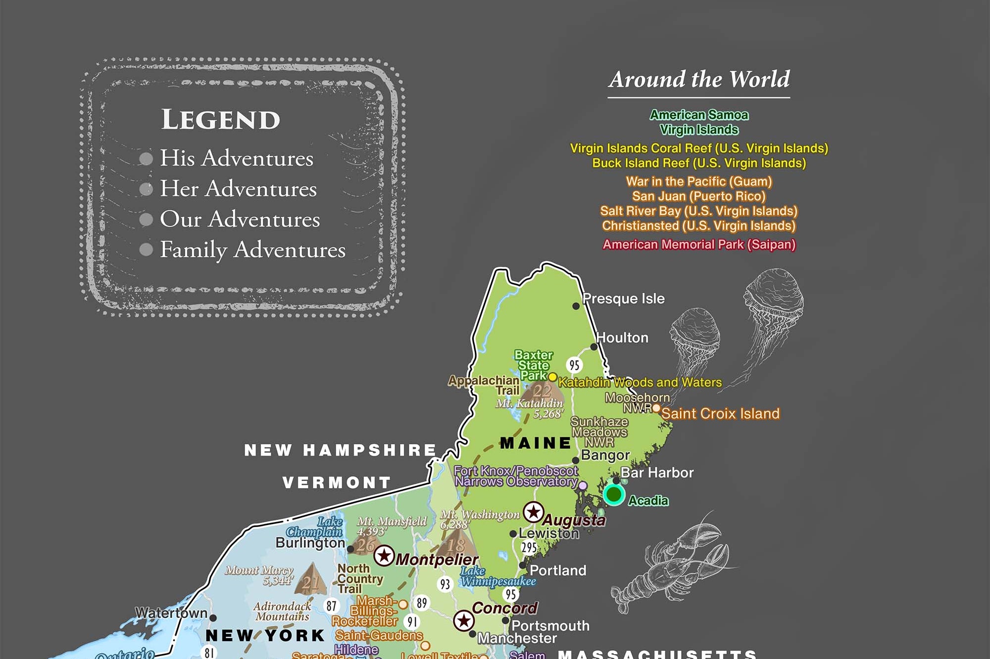 personalized legend ideas for map