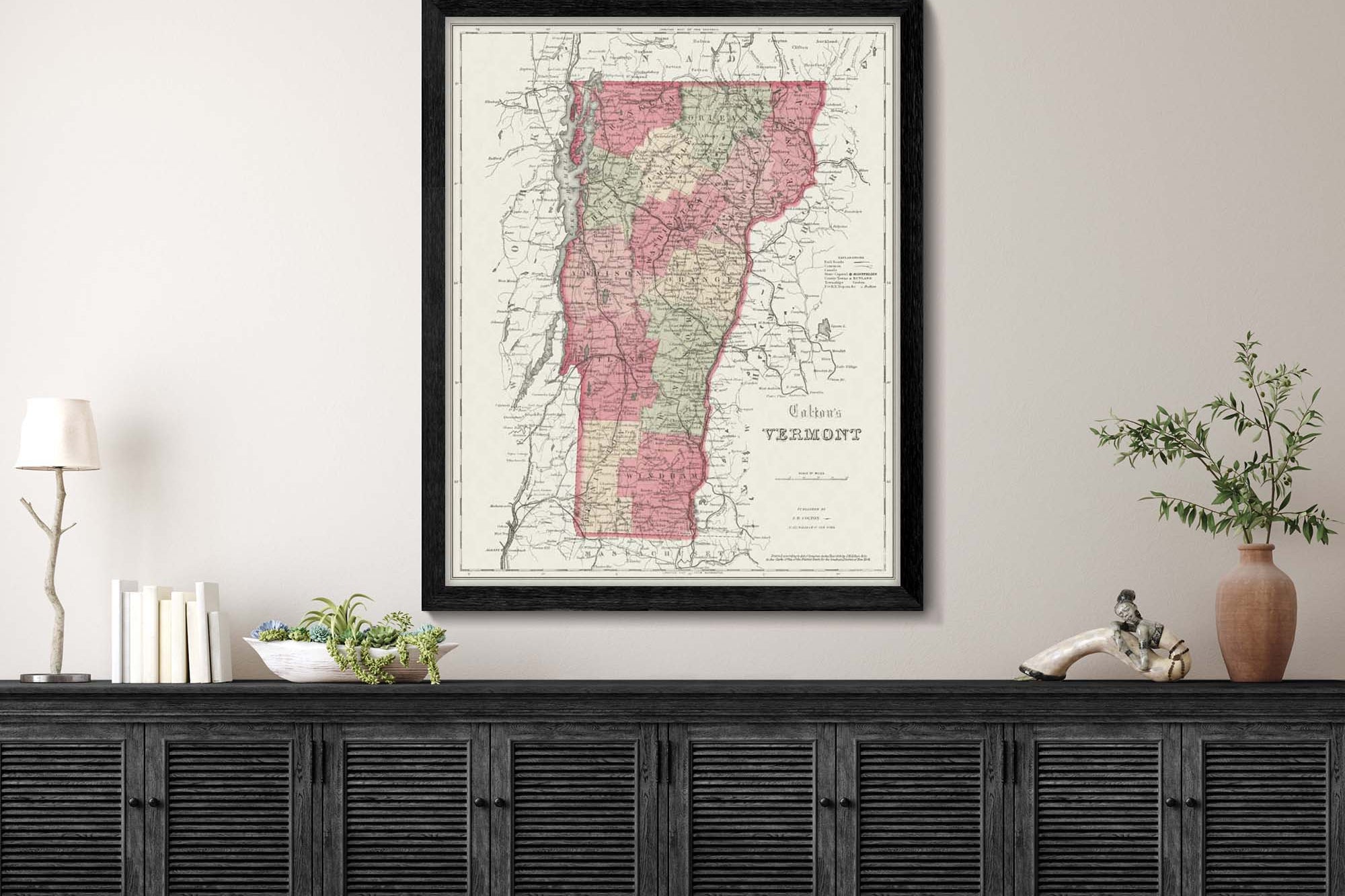 old fashioned vermont map