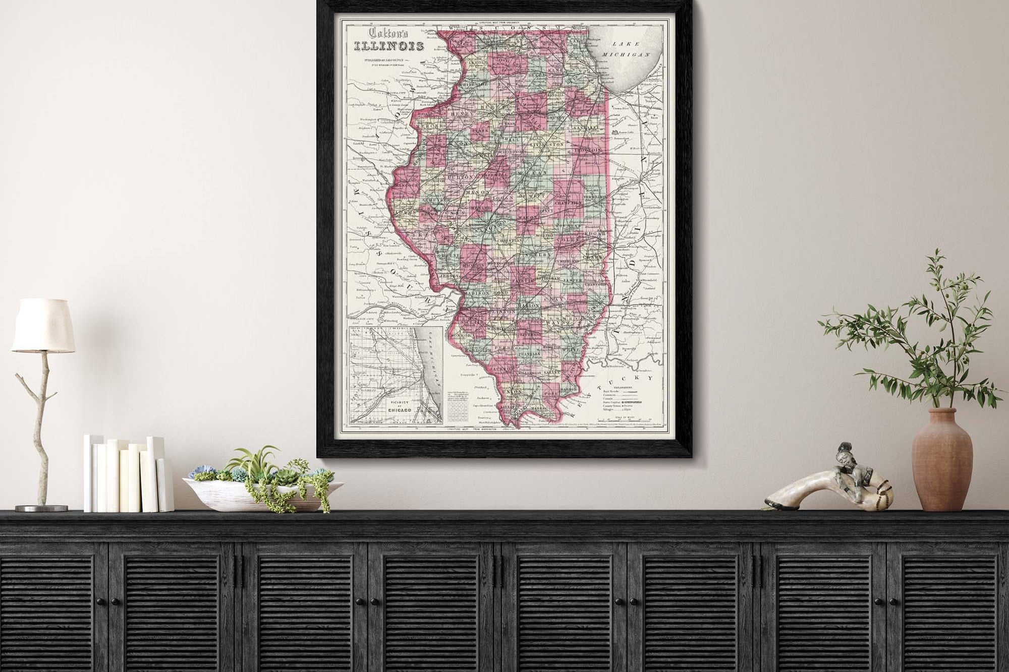 1850 Illinois map