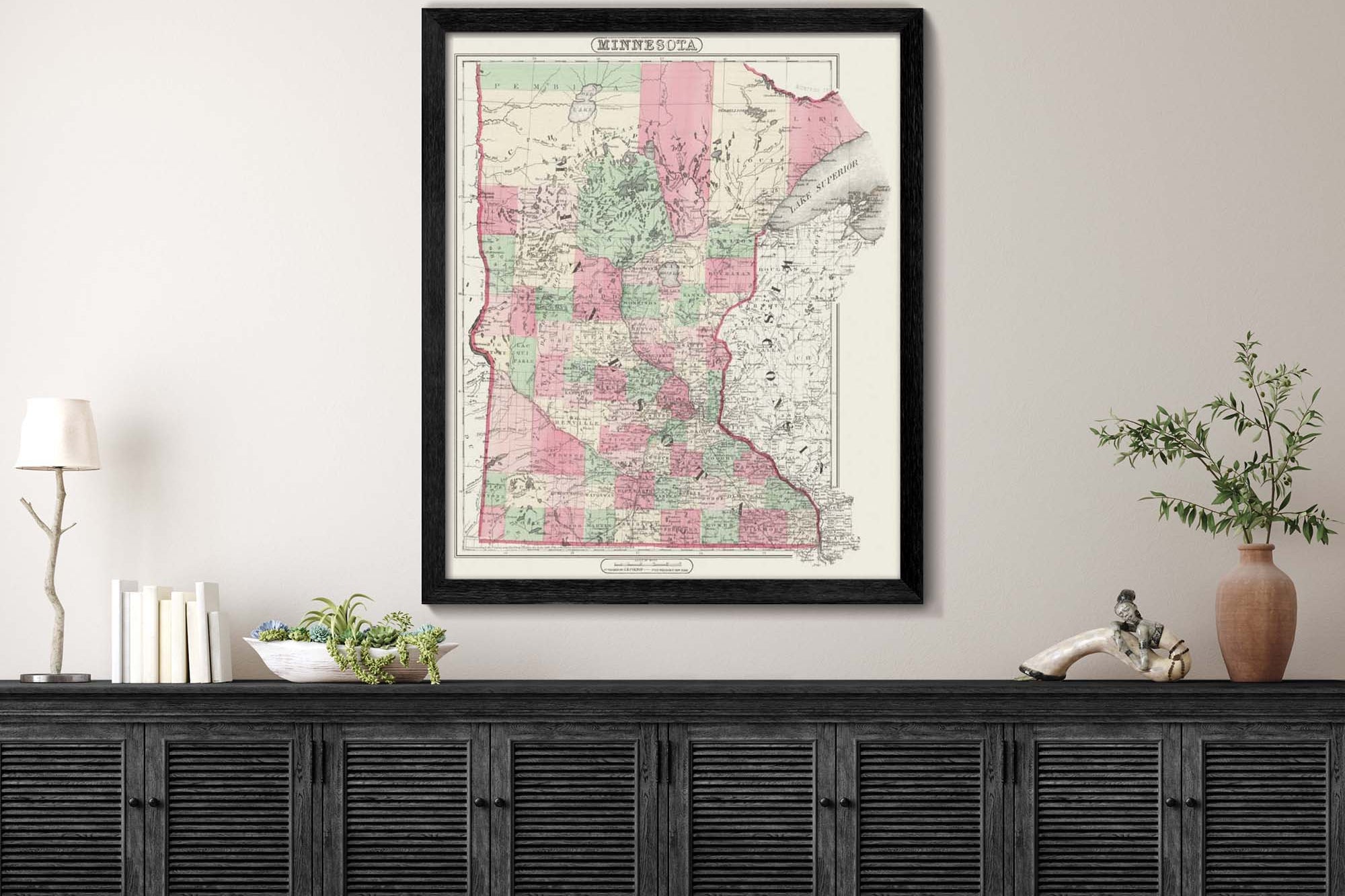 restored 1850 Minnesota map