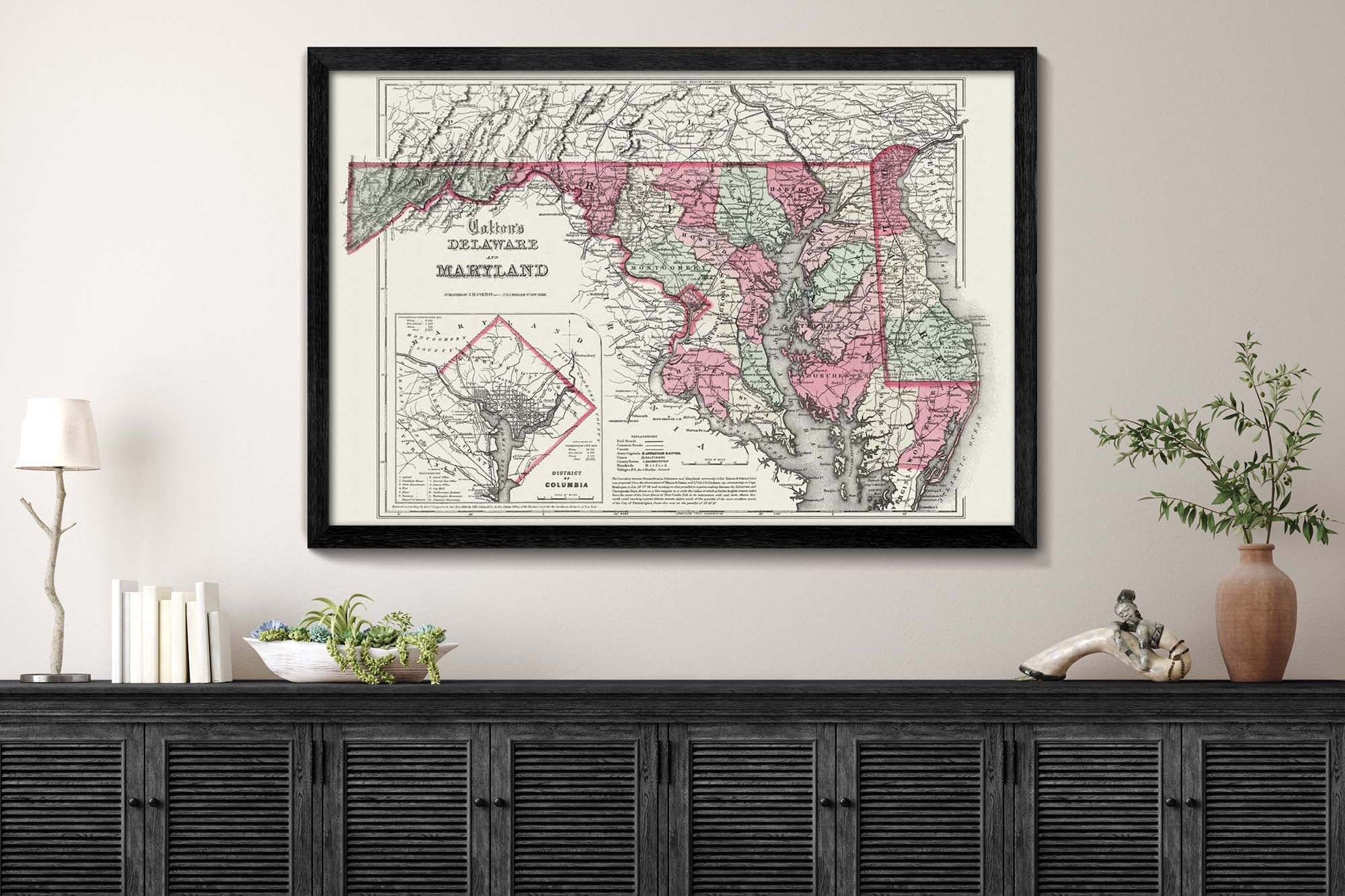 historic map of Delaware and maryland