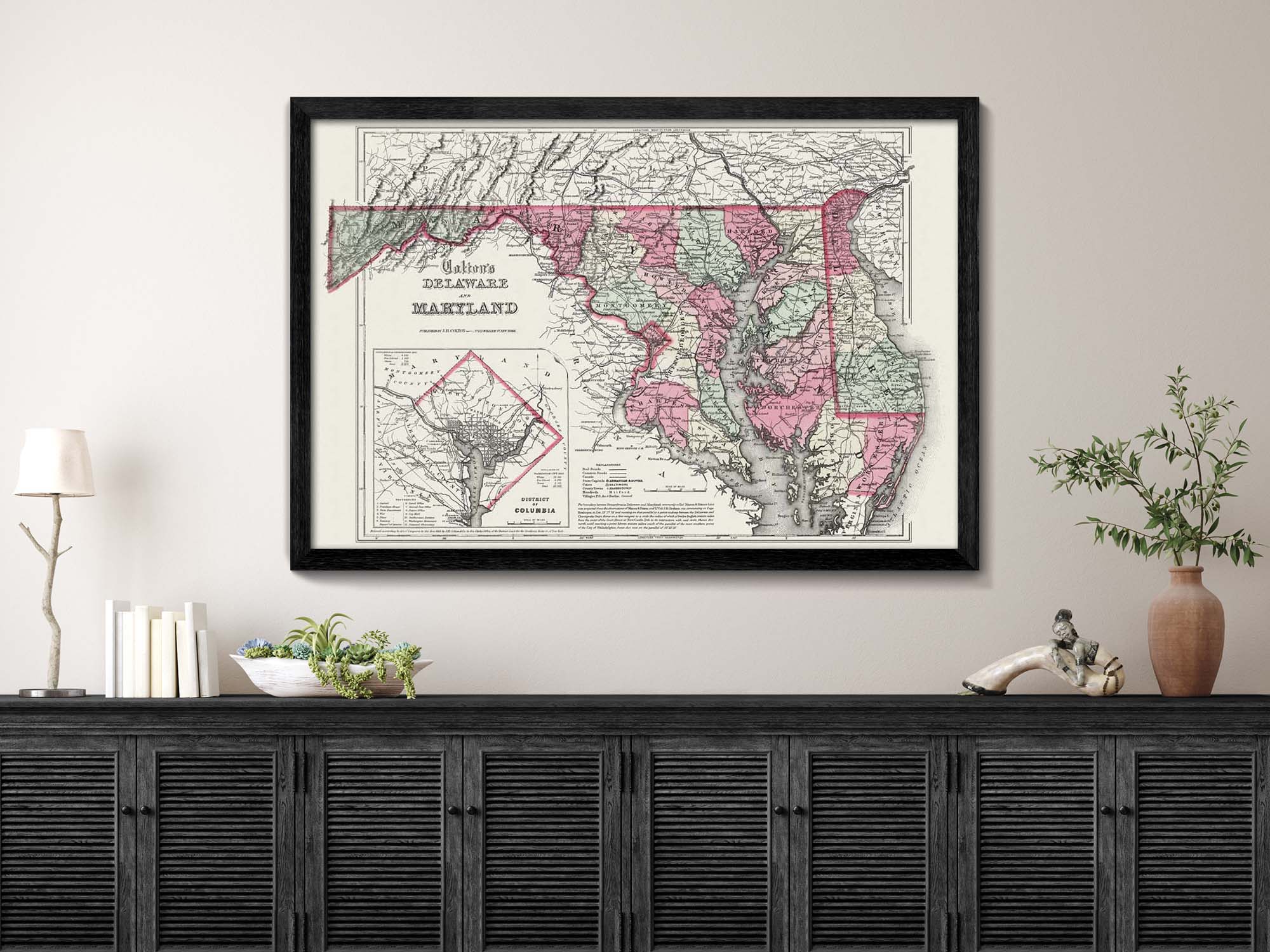 historic map of Delaware and maryland