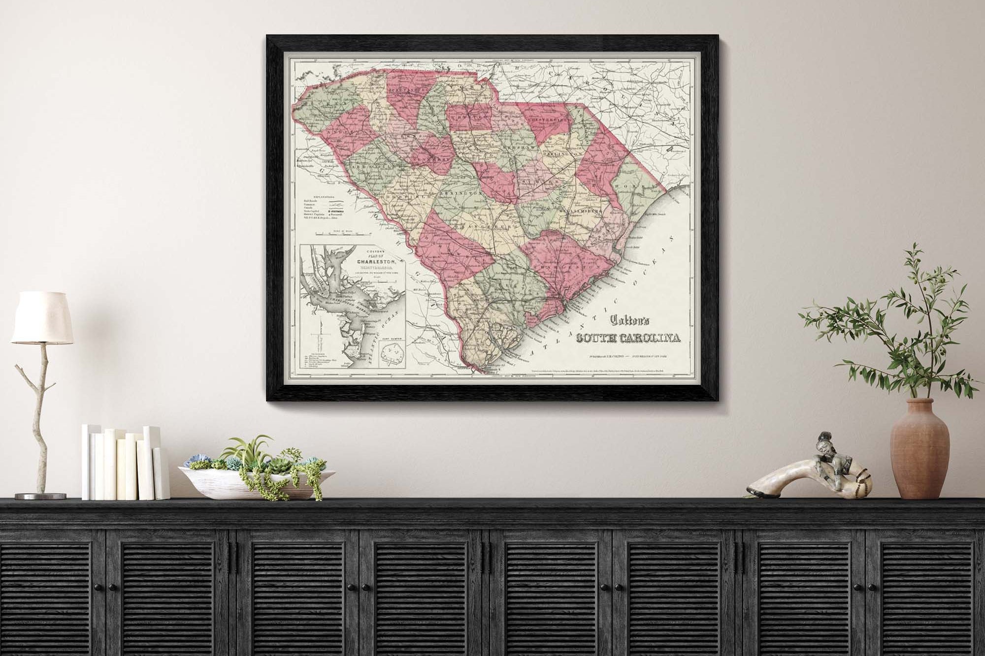 antique map of south carolina