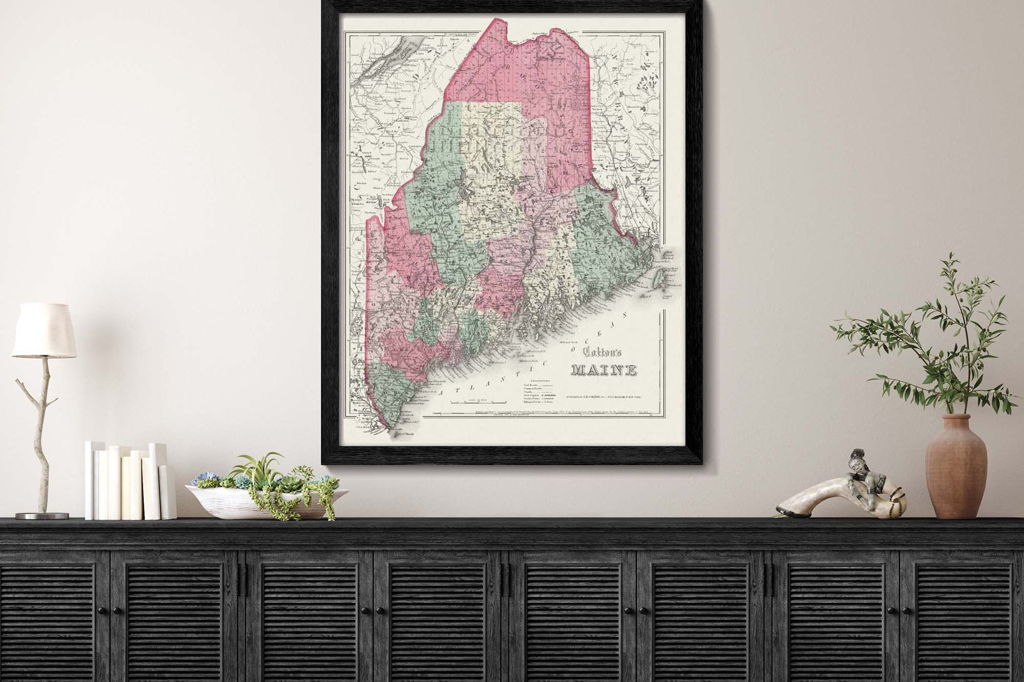 1850 Maine map