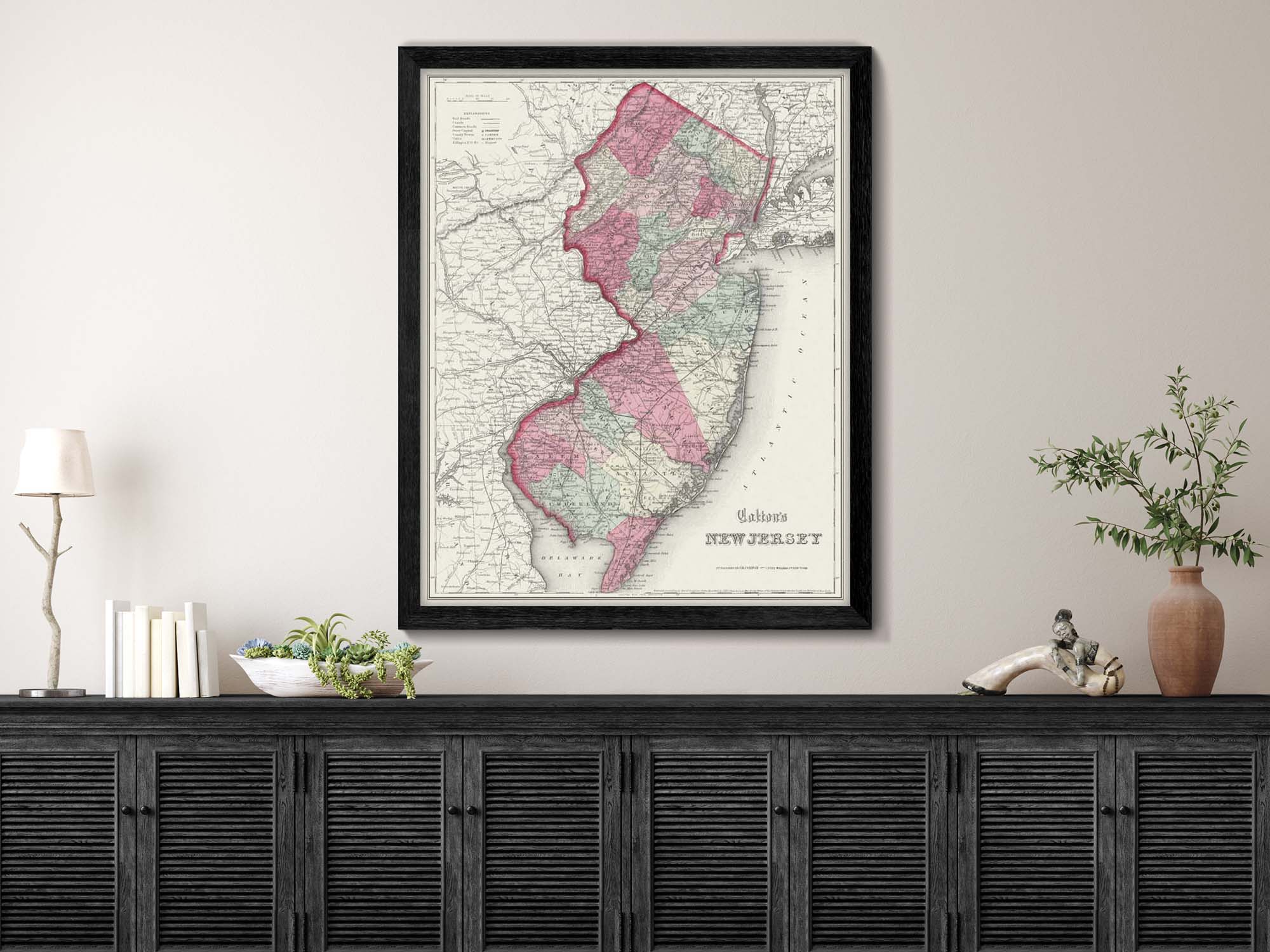 new jersey map 1850 print
