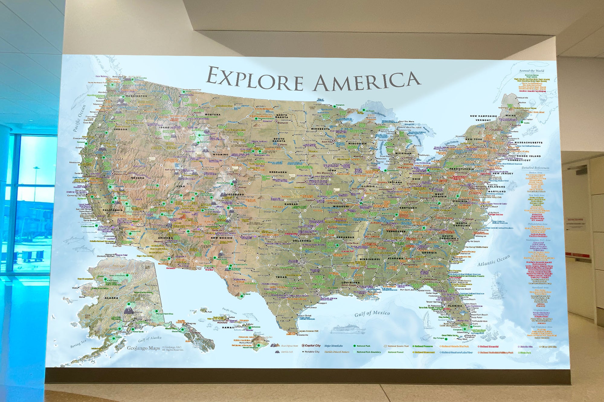 huge map of the national parks