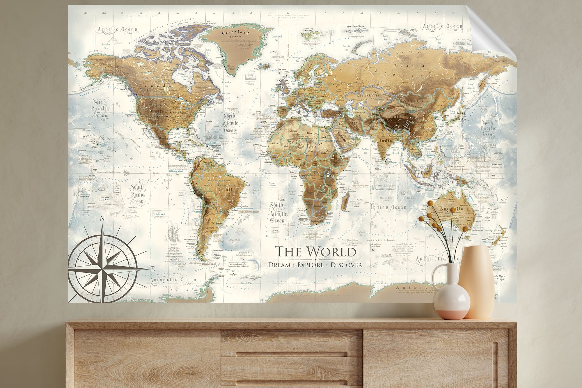 world map wallpaper mural