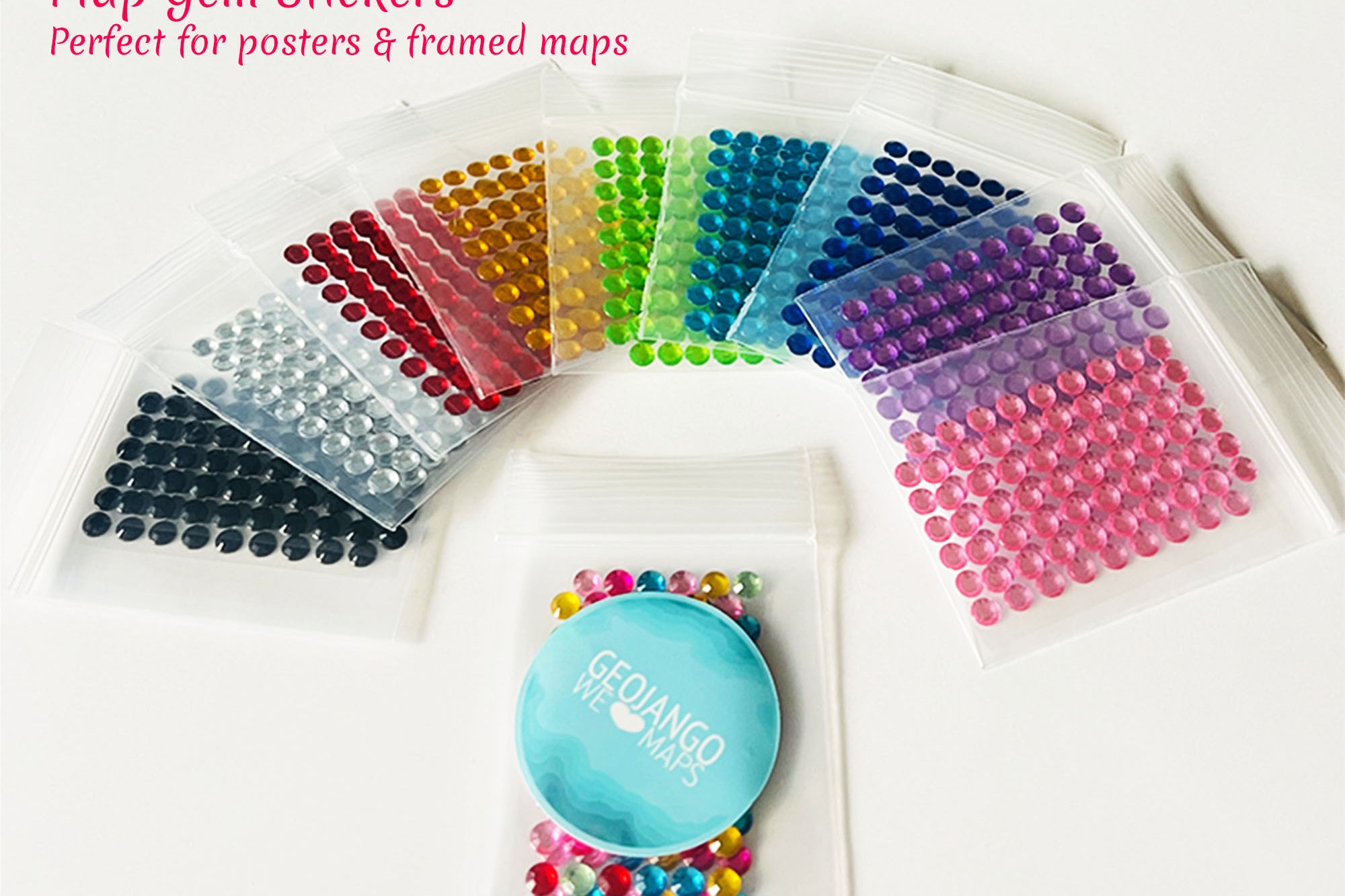 Map Gems stickers for posters