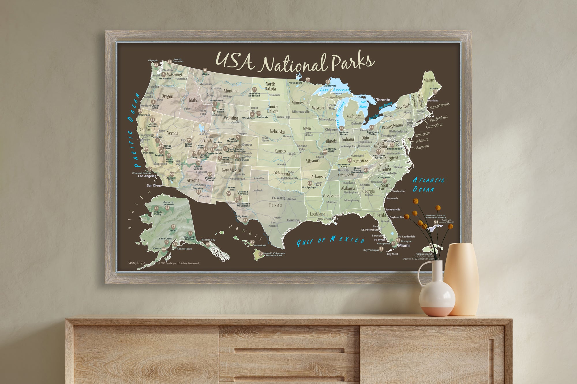 Large Map of the National Parks