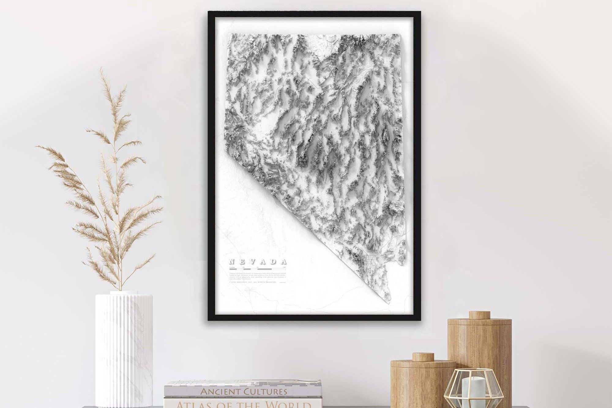 Nevada relief map