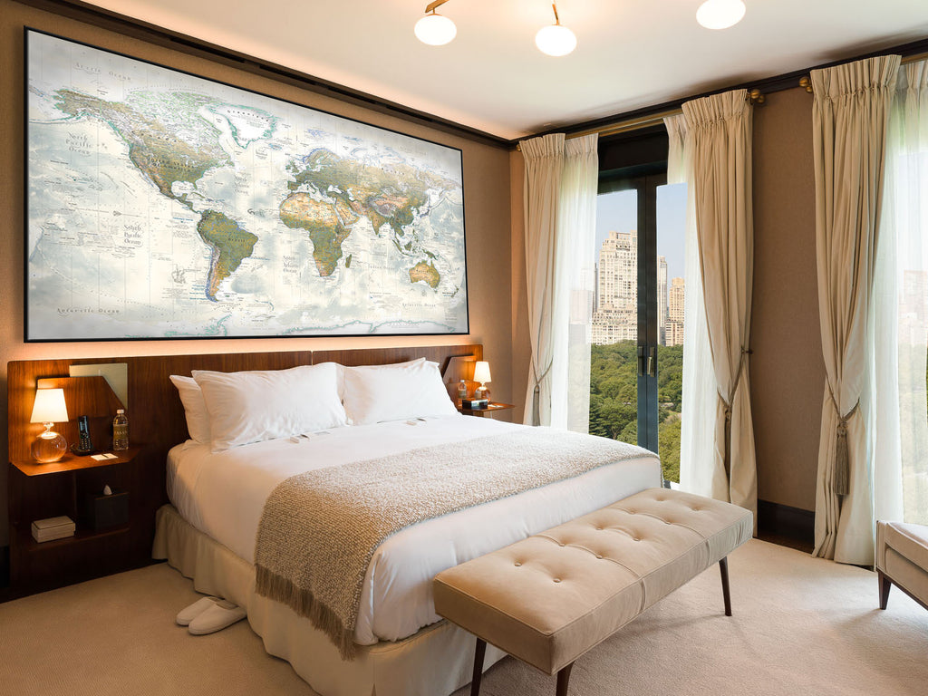 giant map wall art luxury home