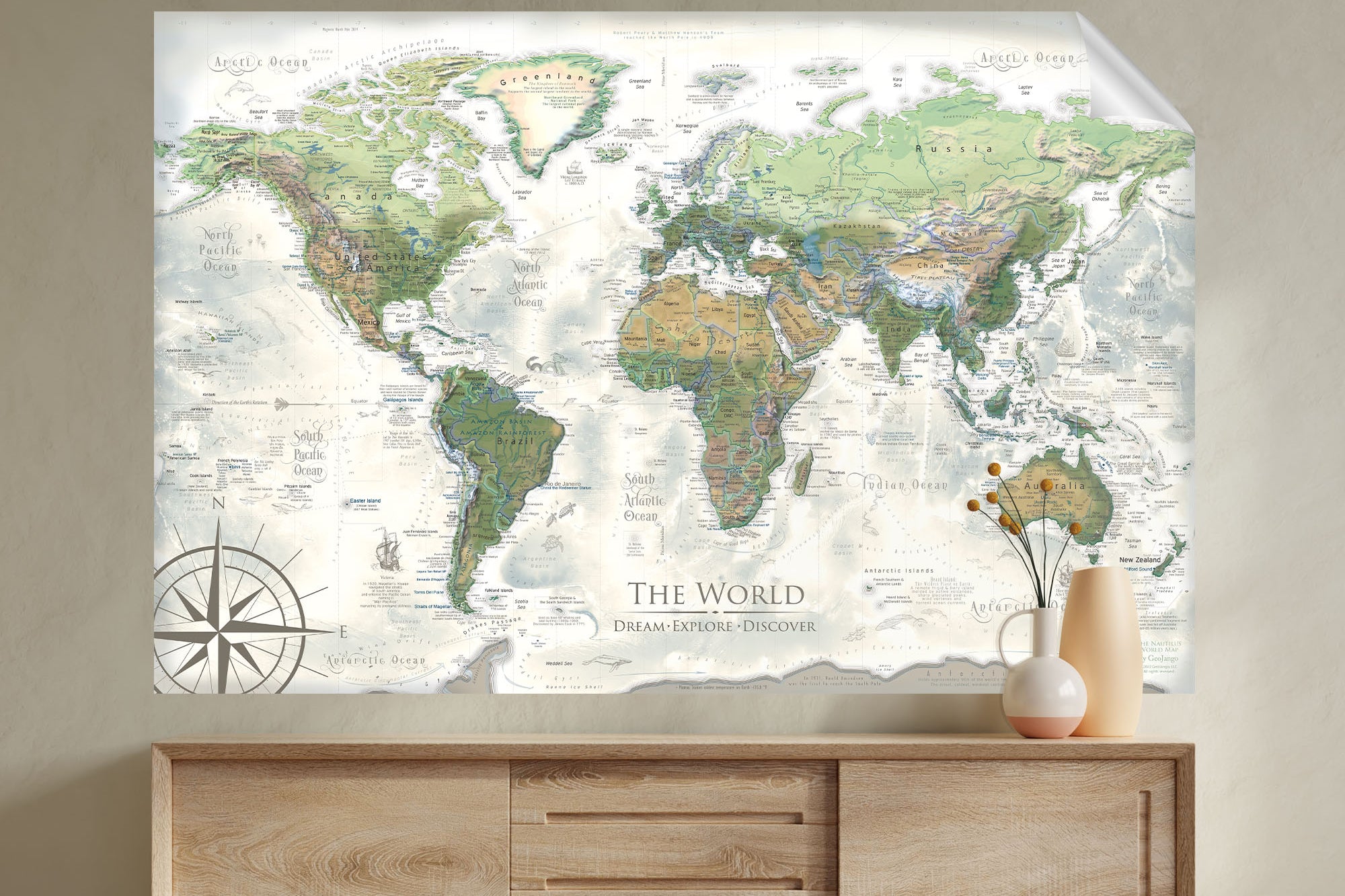 world map wall decor
