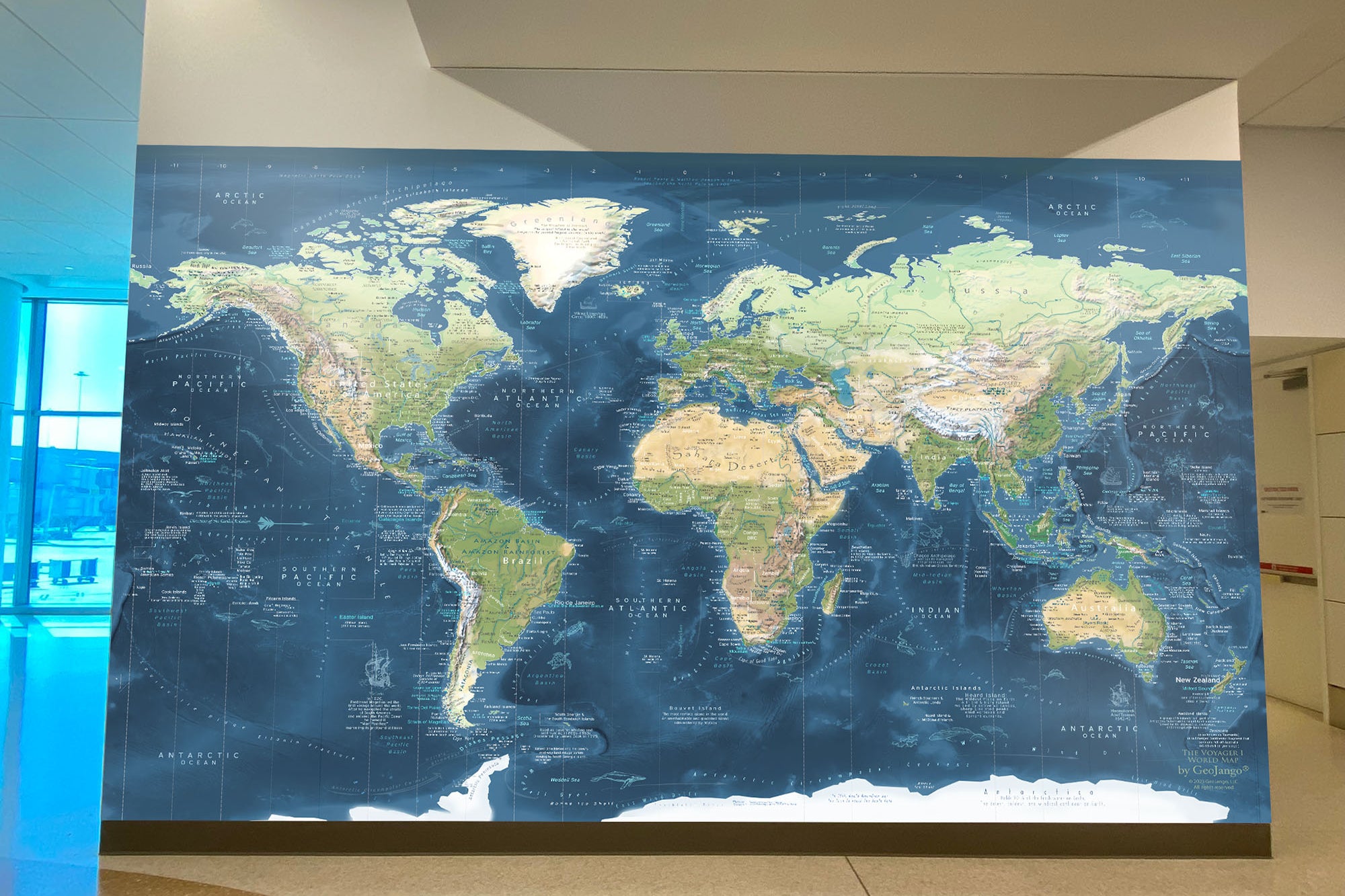 giant world map canvas