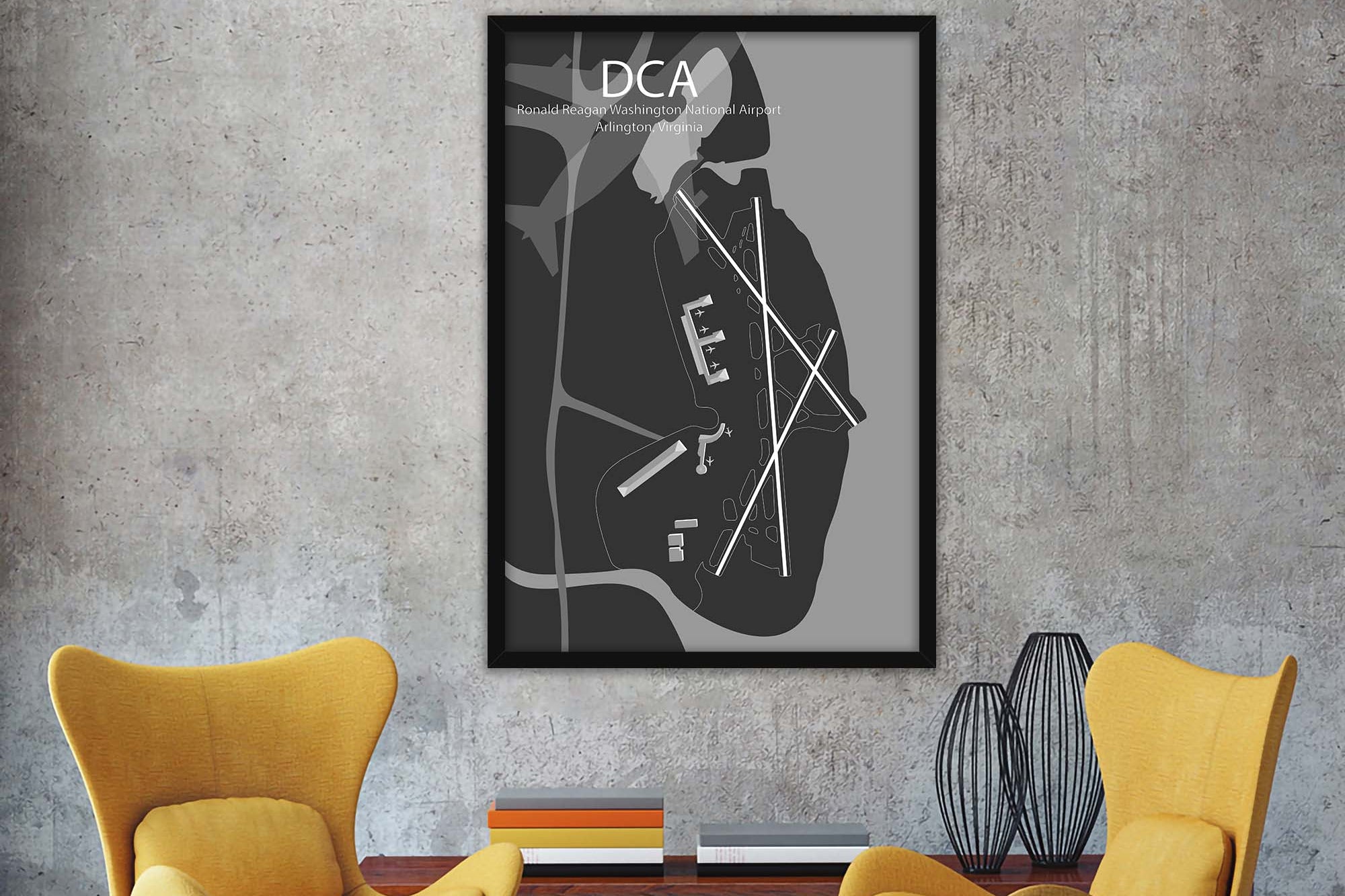 Washington DC Arlington Airport Runway Map