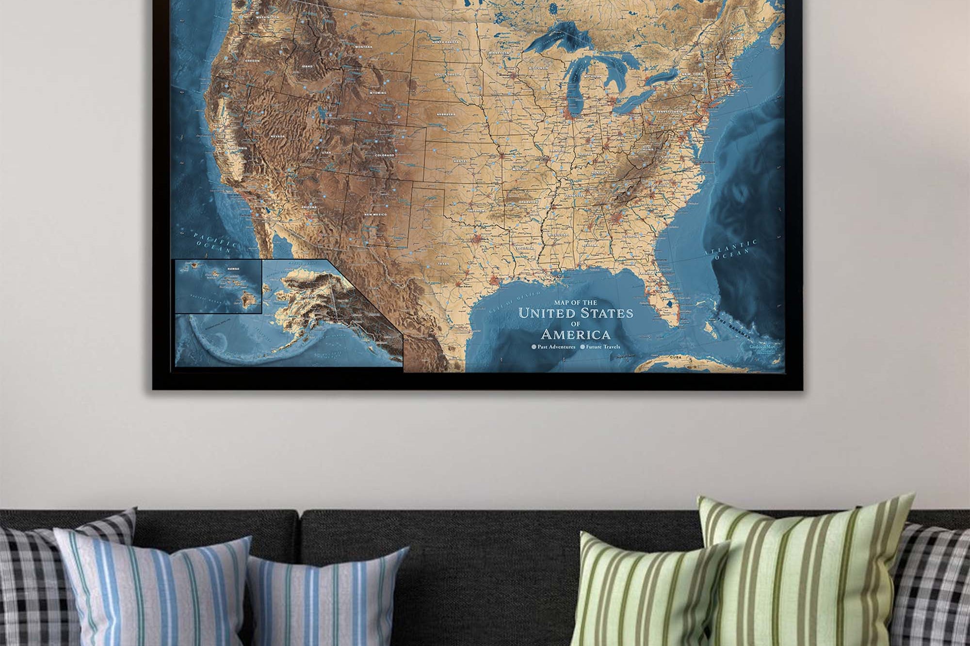 Large elevation map of USA