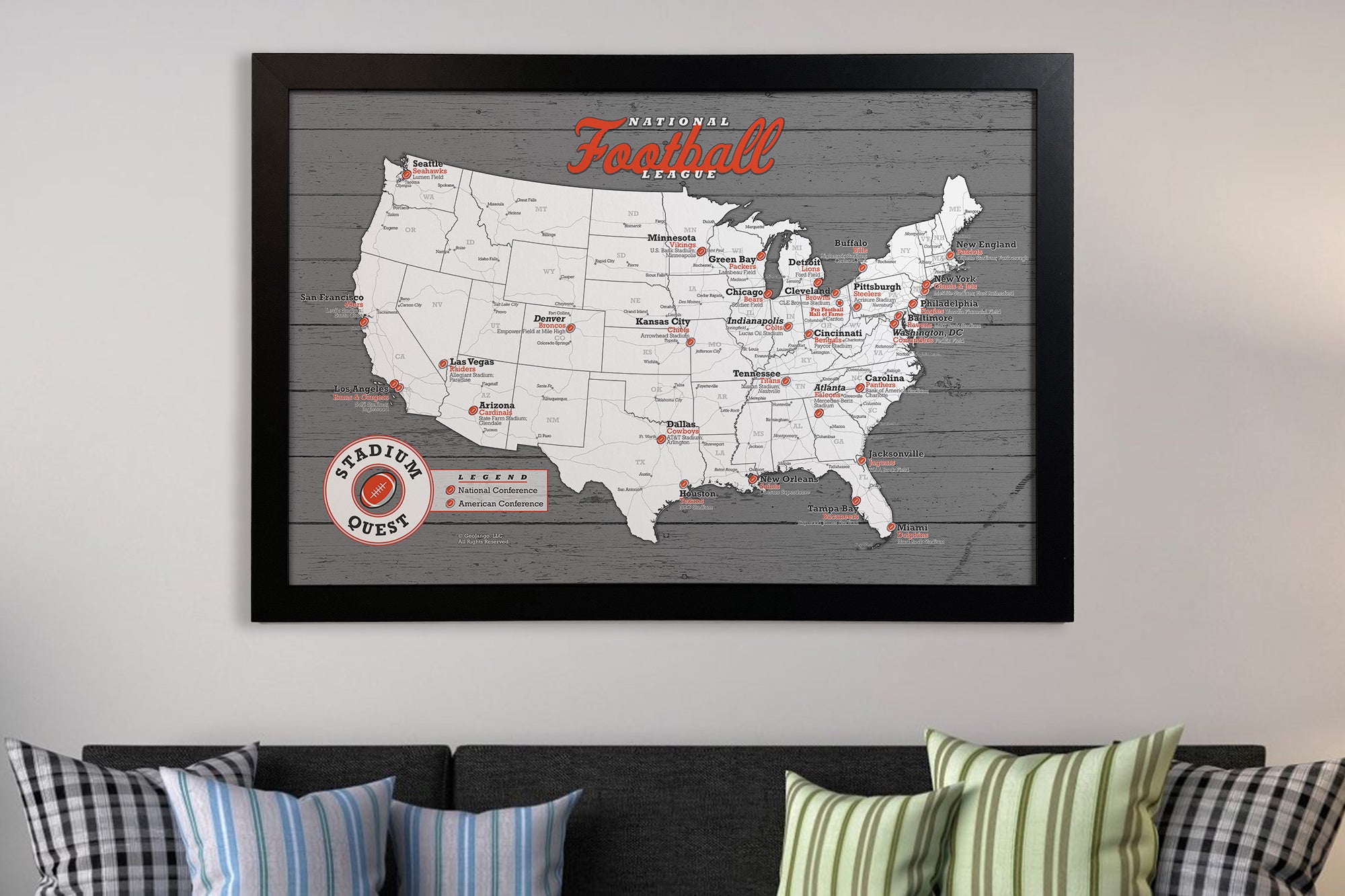 NFL teams wall art