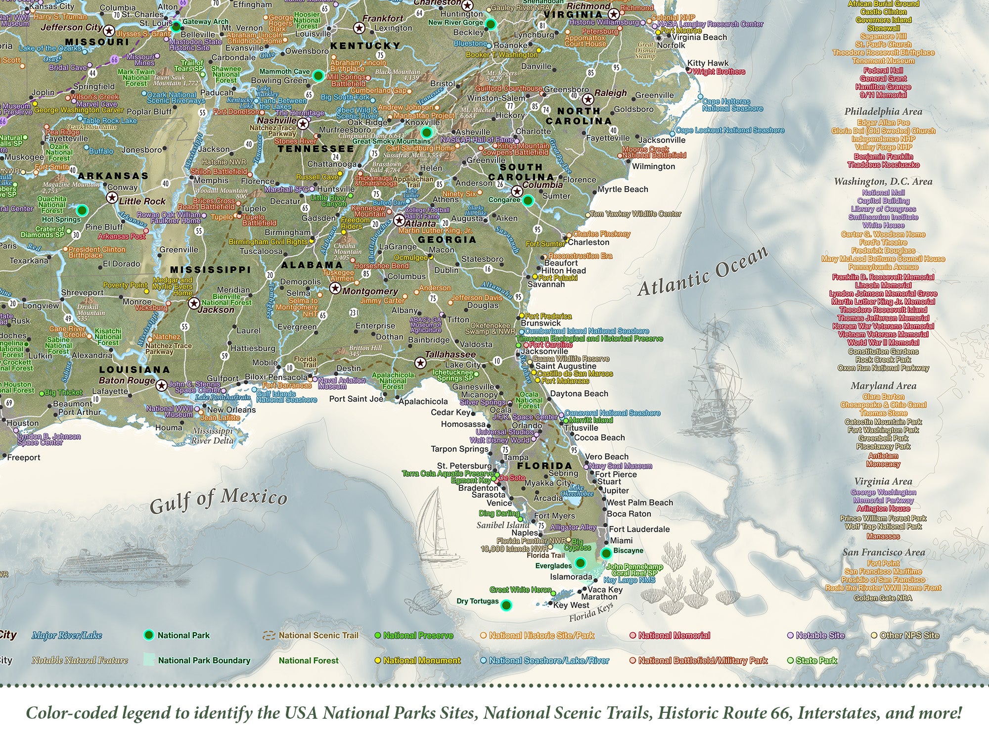 Detailed southern states
